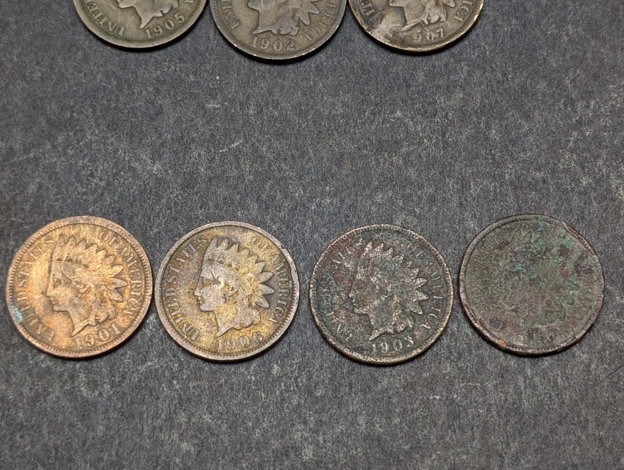 1900-1909 Indian Head Cents - Consecutive Dates