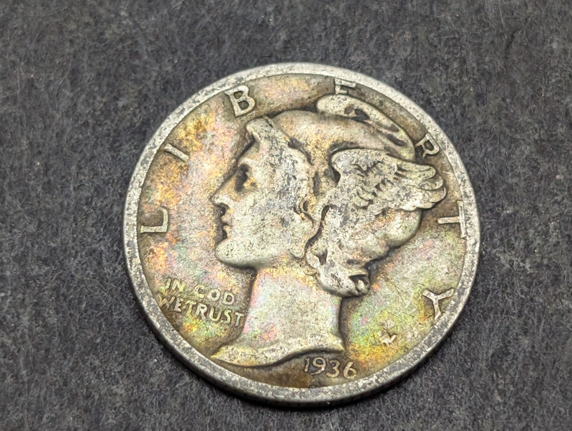 1926, 1935, & 1936 Mercury 90% Silver Dimes