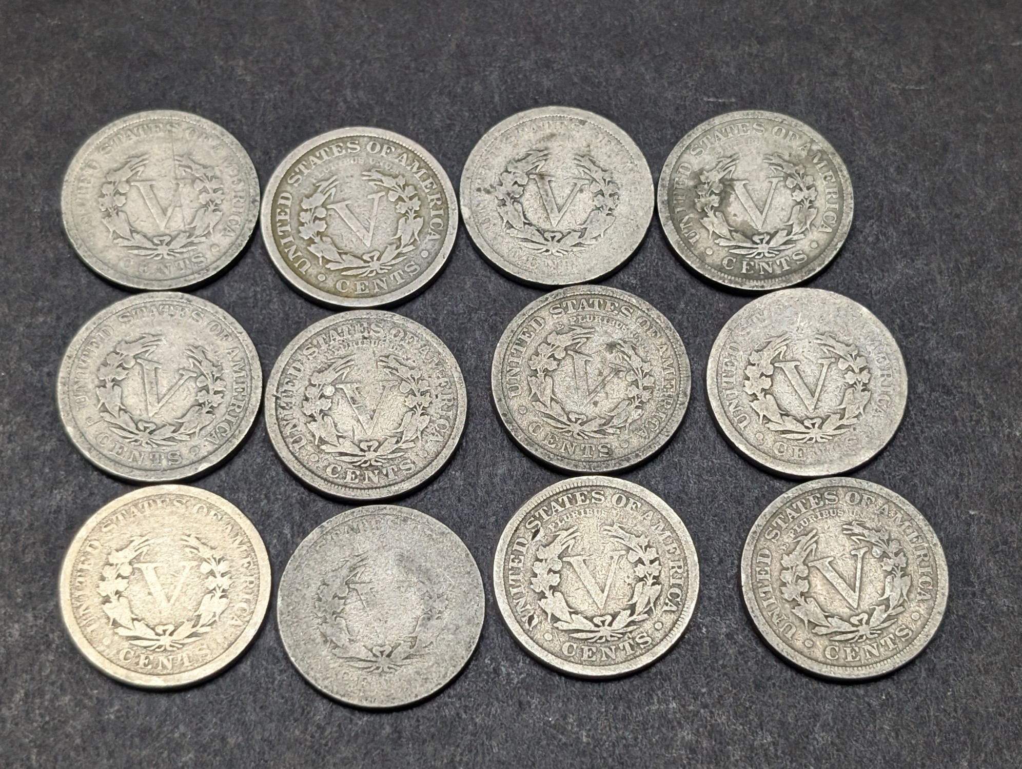 1901-1912 Liberty Head V Nickels - Consecutive Dates