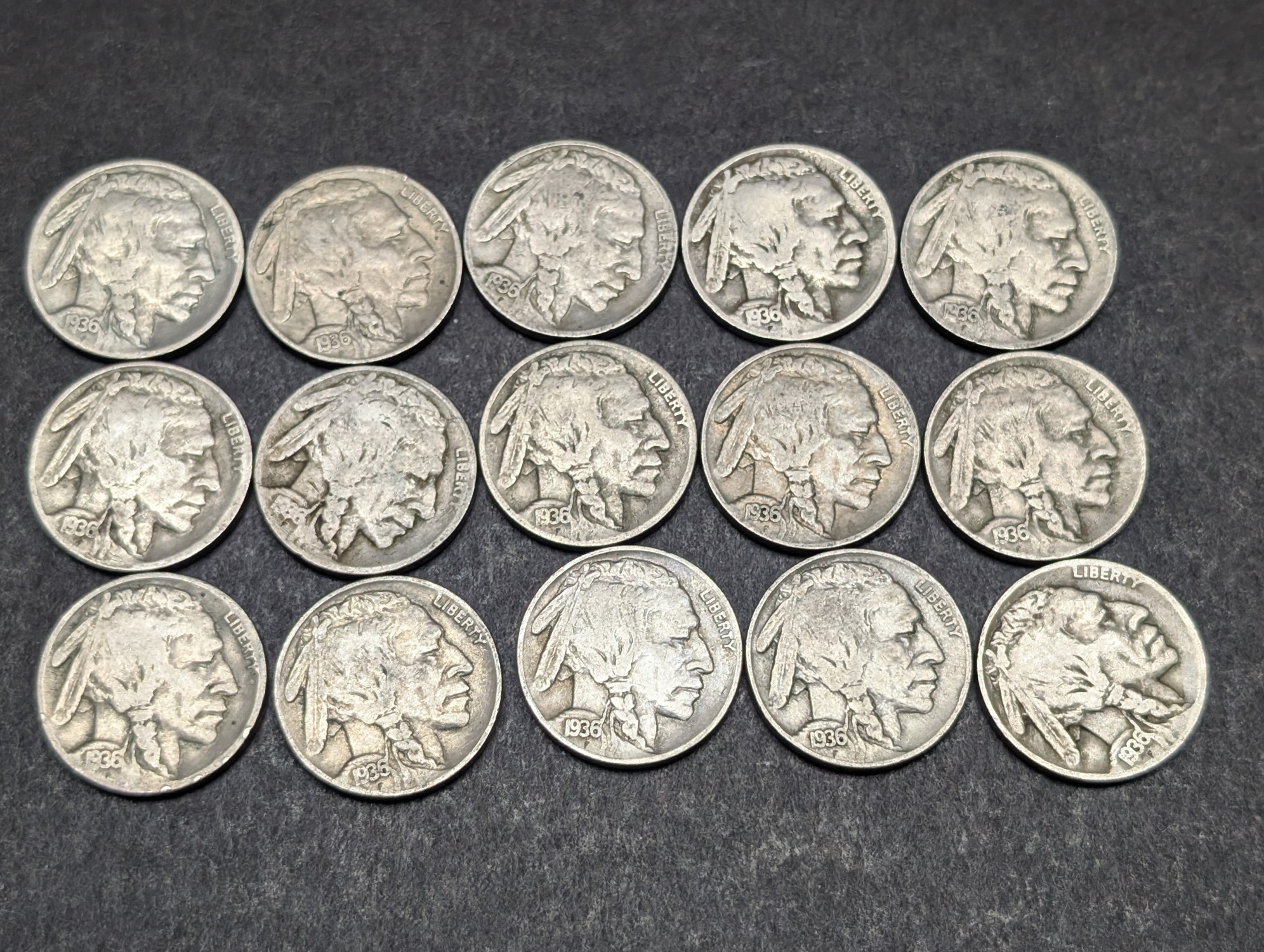 (30) 1936 Indian Head Buffalo Nickels - Mixed Mint Marks