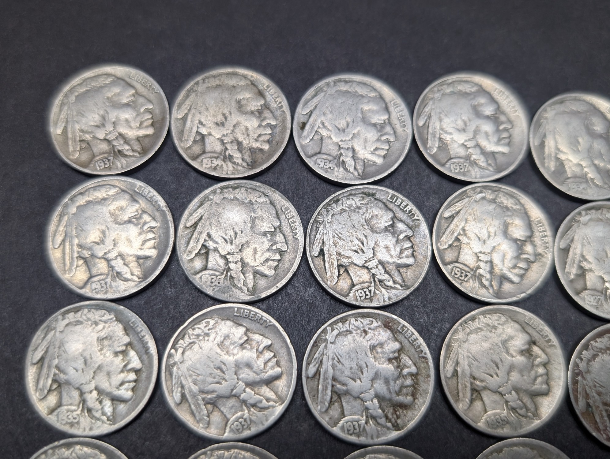 (40) 1930-1937 Indian Head Buffalo Nickels