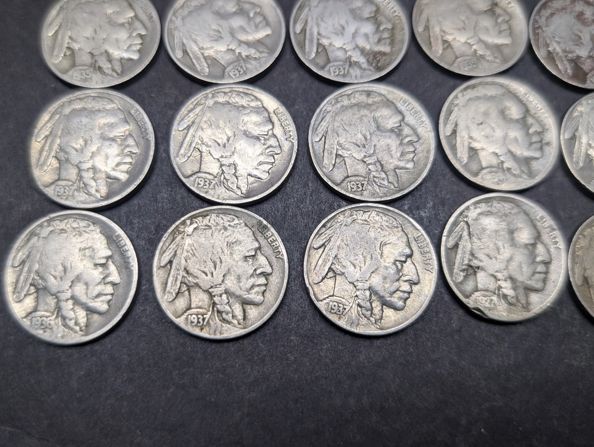 (40) 1930-1937 Indian Head Buffalo Nickels