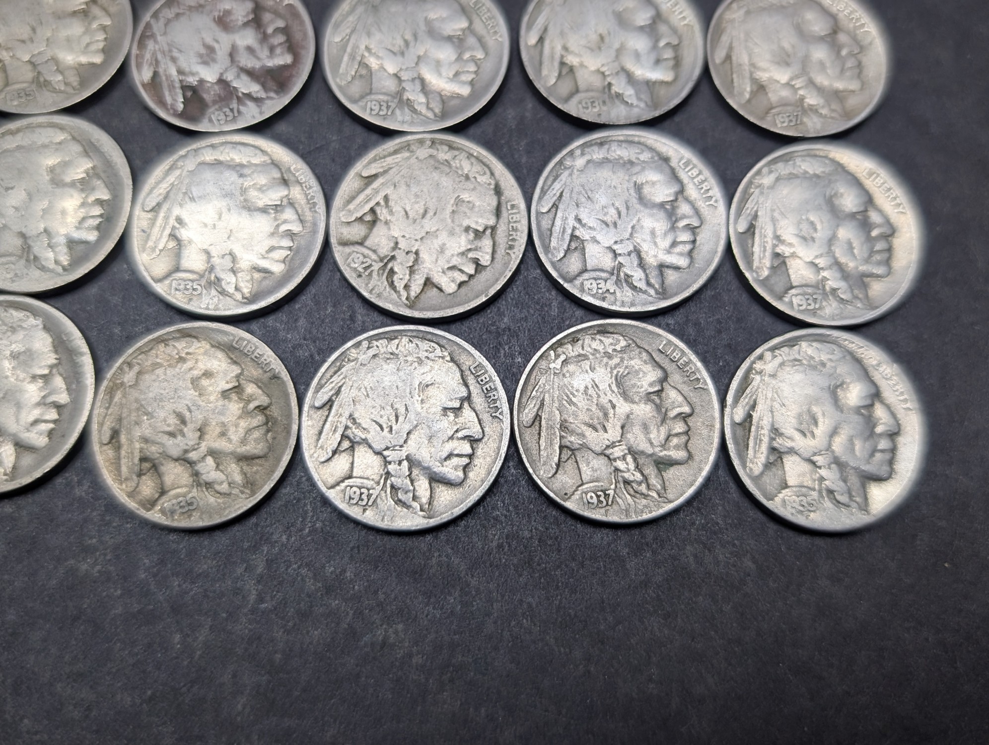 (40) 1930-1937 Indian Head Buffalo Nickels