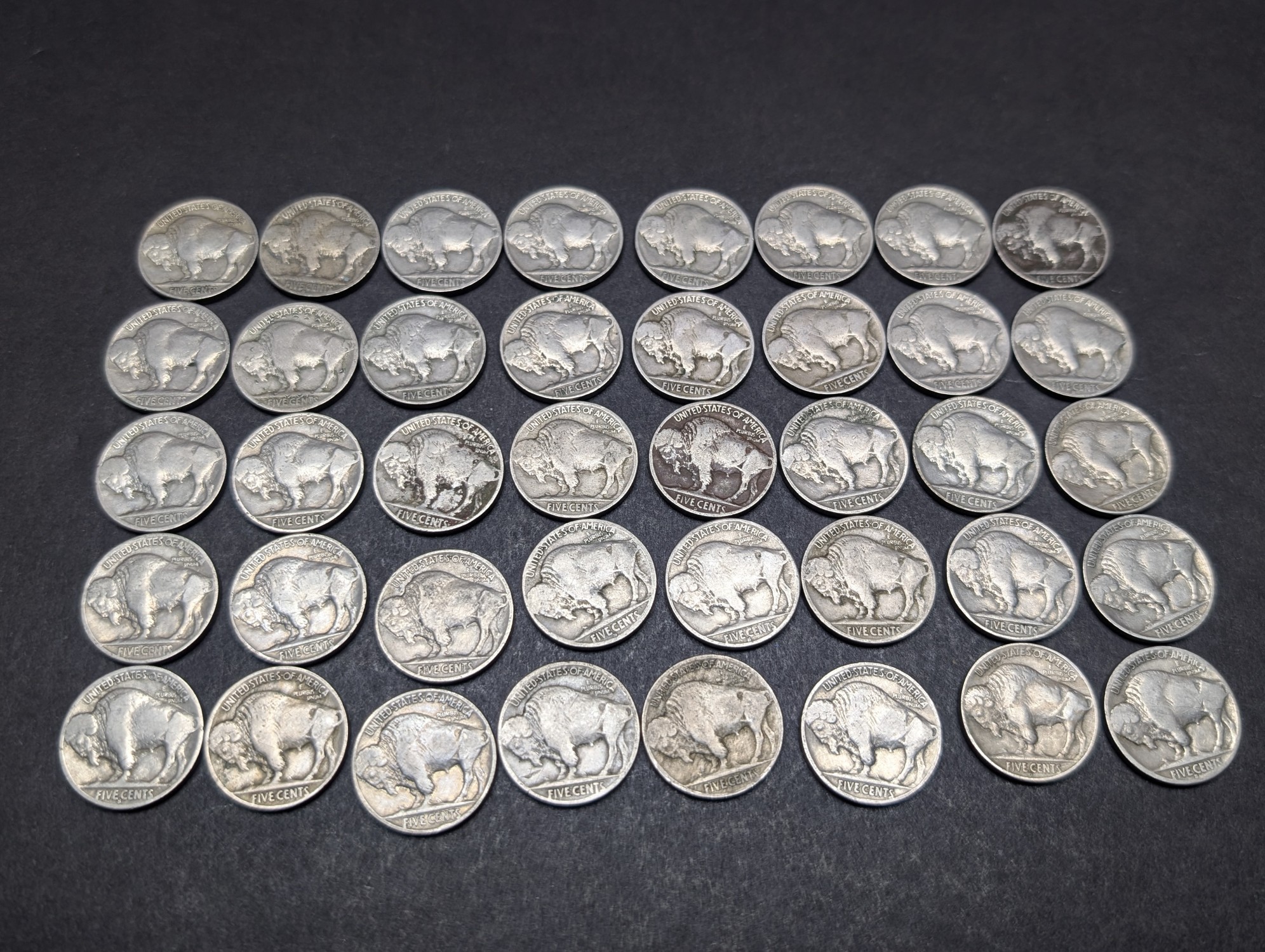 (40) 1930-1937 Indian Head Buffalo Nickels