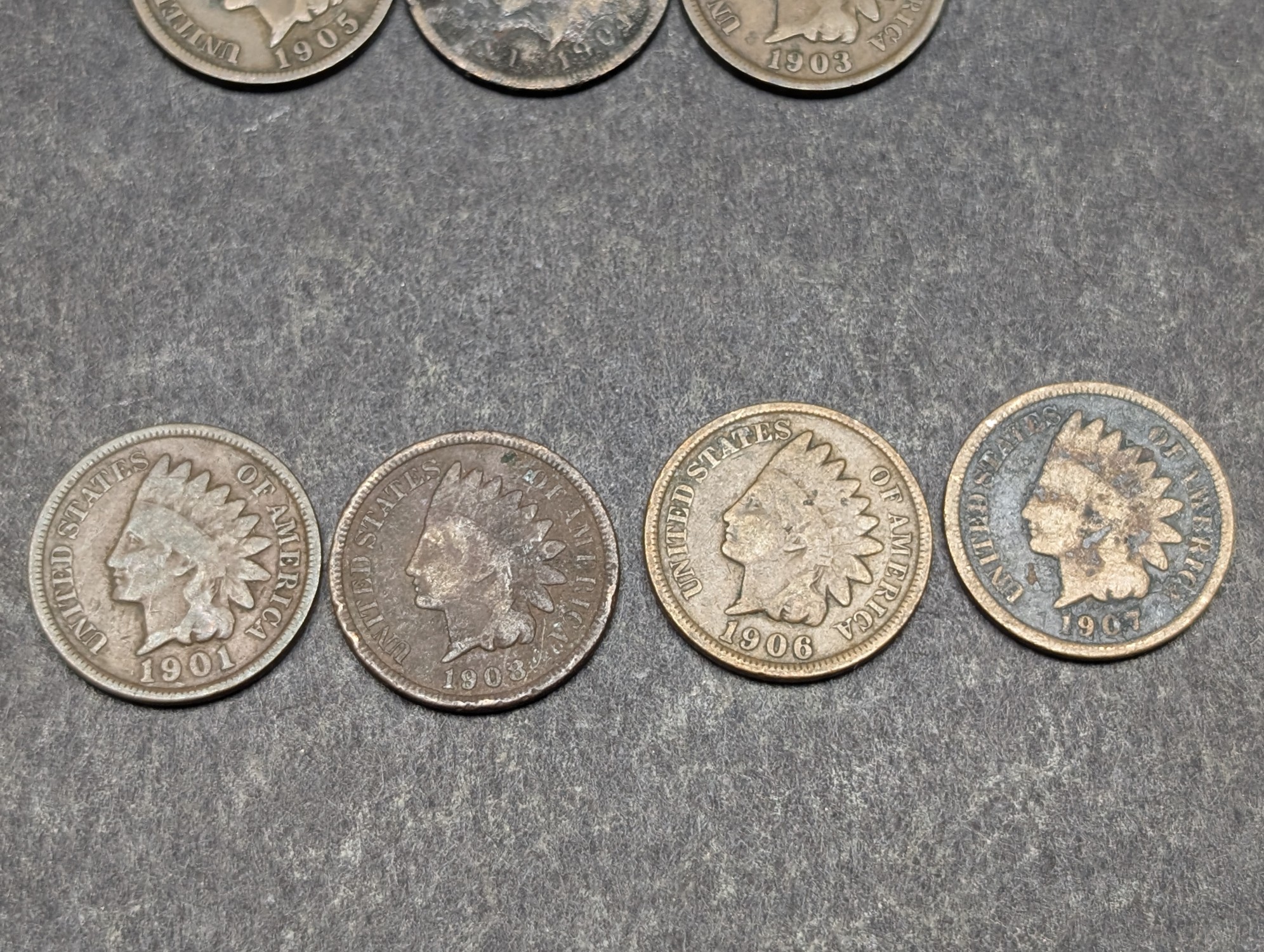 1899-1908 Indian Head Cents - Consecutive Dates
