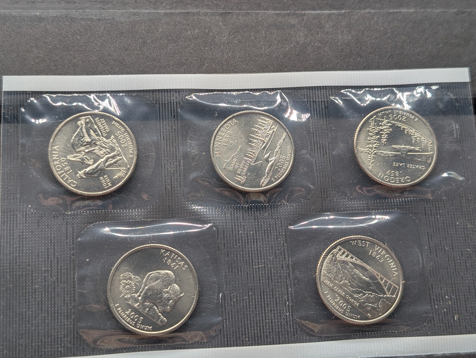 2005-P Only U.S. Mint Uncirculated Coin Set with State Quarters and Sacagawea Dollar In OGP w/ COA