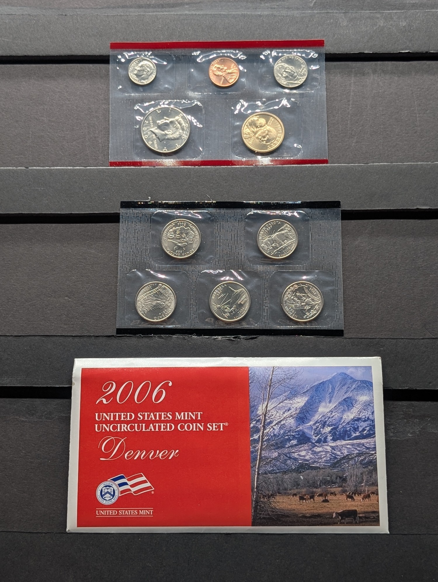 2006-D Only U.S. Mint Uncirculated Coin Set with State Quarters and Sacagawea Dollar In OGP