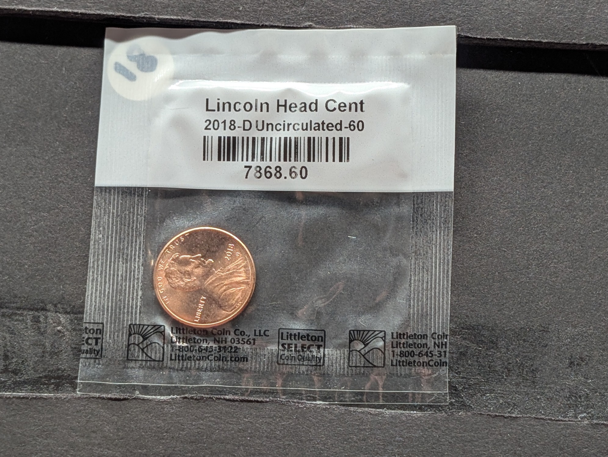 2018-D Lincoln Shield Cent, Uncirculated-60 in Littleton Package