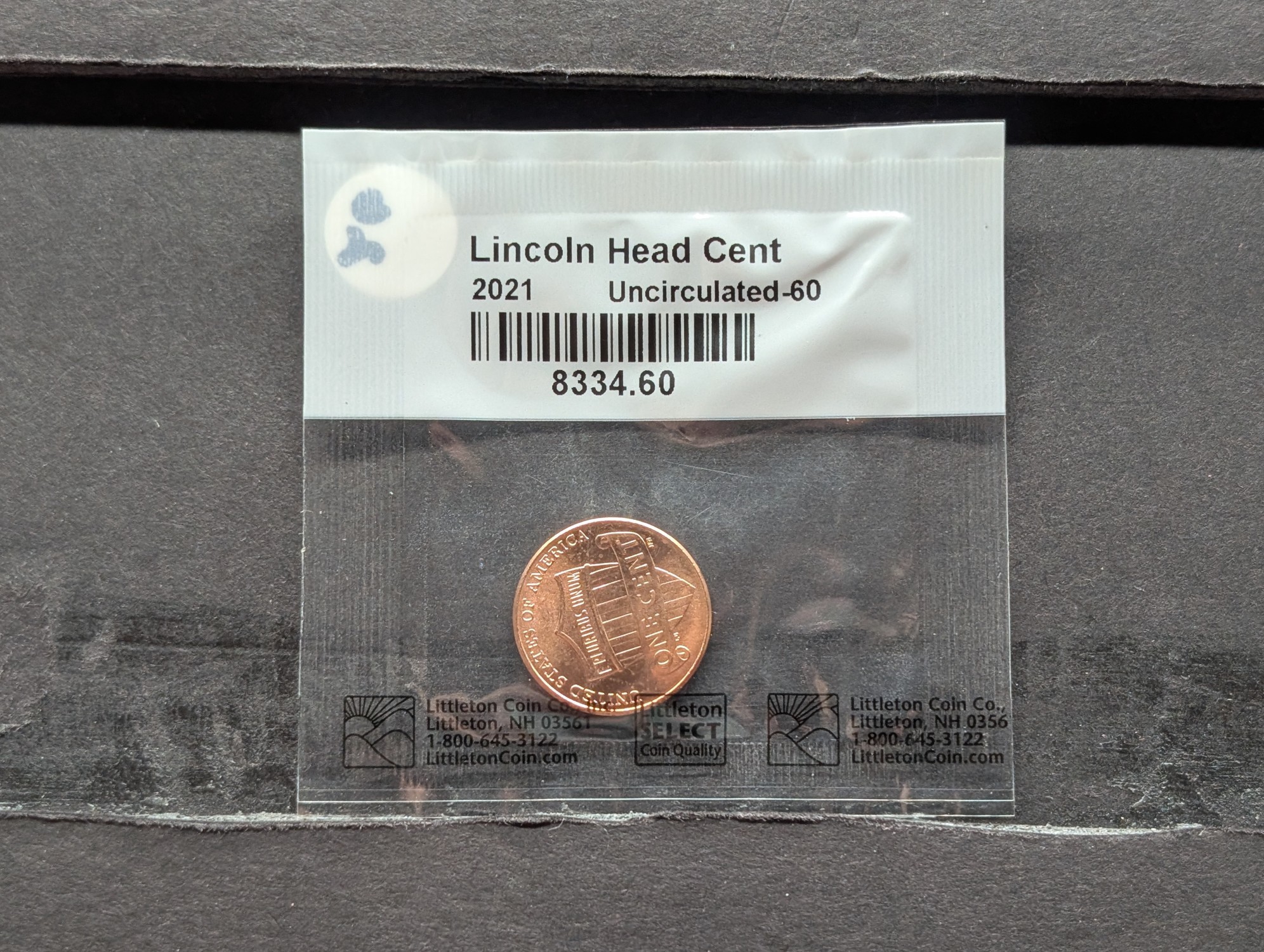 2021 Lincoln Shield Cent, Uncirculated-60 in Littleton Package
