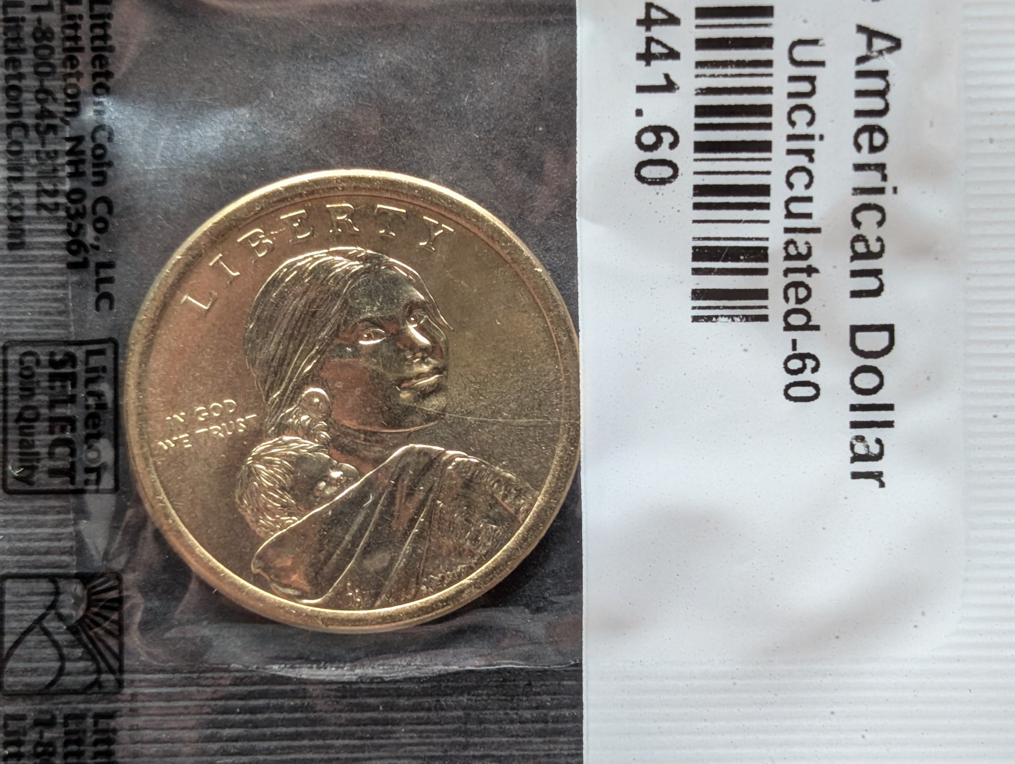 2015-D Sacagawea Native American Dollar, Uncirculated-60 in Littleton Package