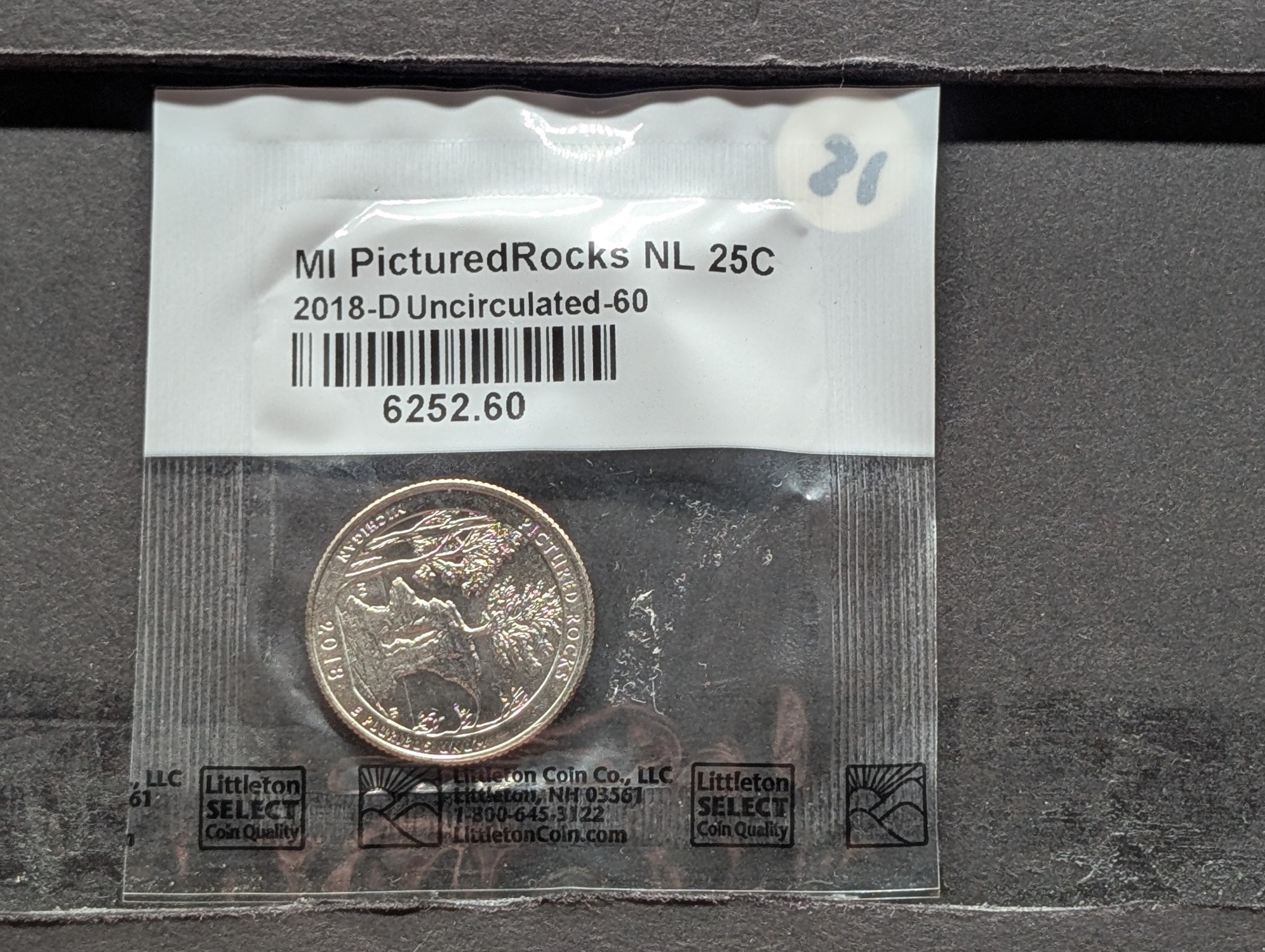 2018-D ATB Pictured Rocks Washington Quarter, Uncirculated-60 in Littleton Package