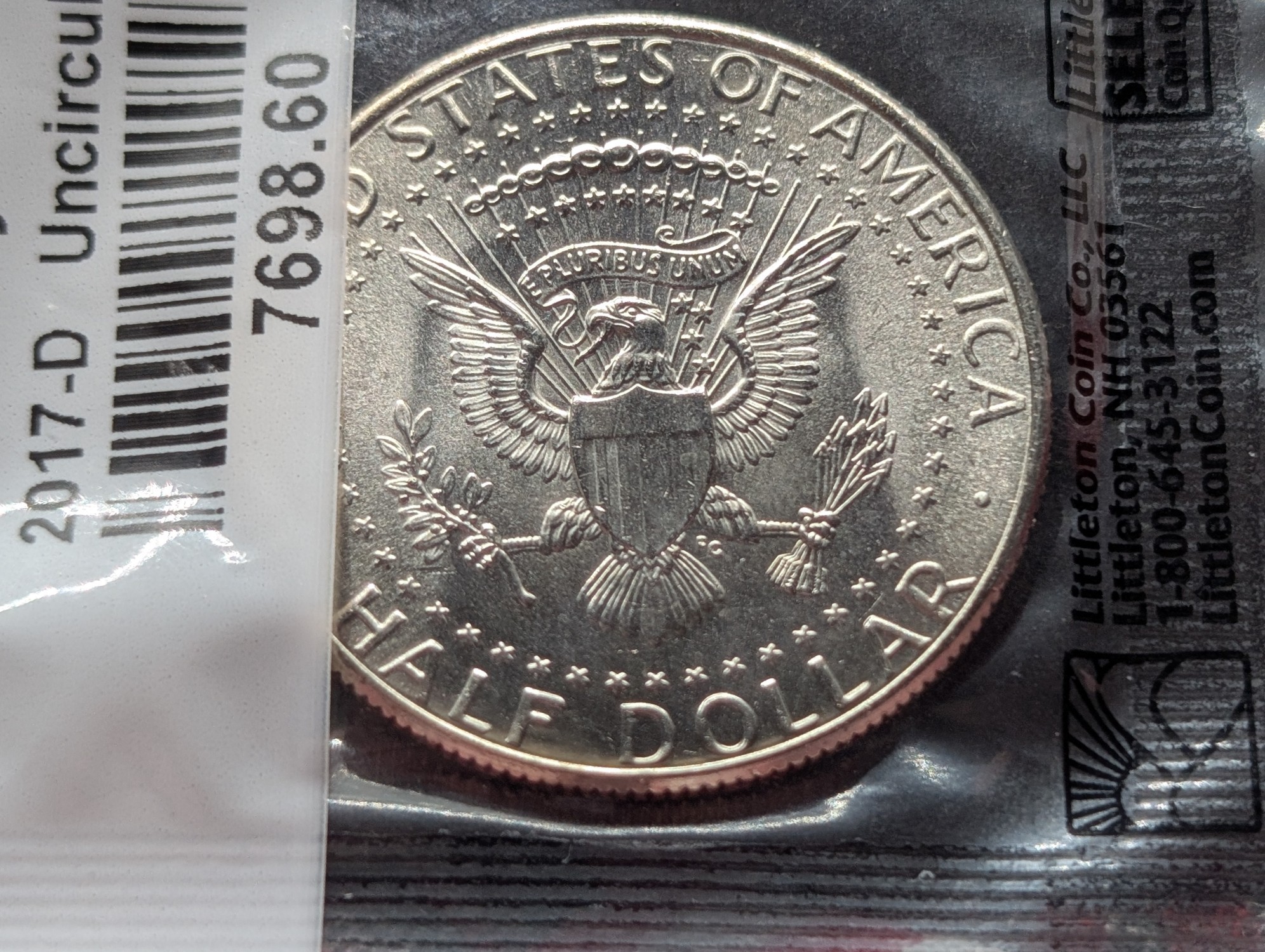 2017-D Kennedy Half Dollar, Uncirculated-60 in Littleton Package