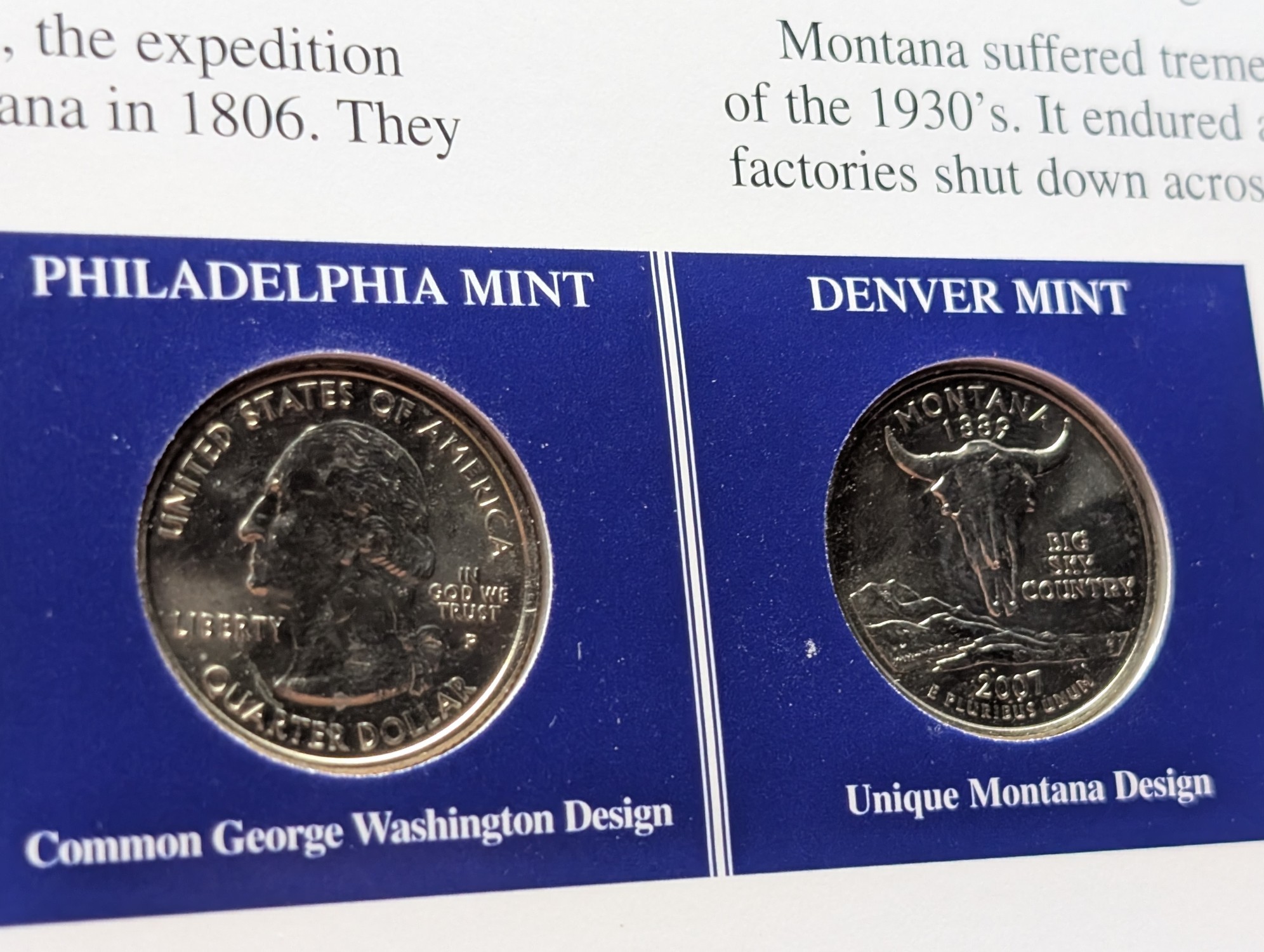 (5) 2007 P&D Uncirculated State Quarter Sets with Stamps in Binder Display Sheets