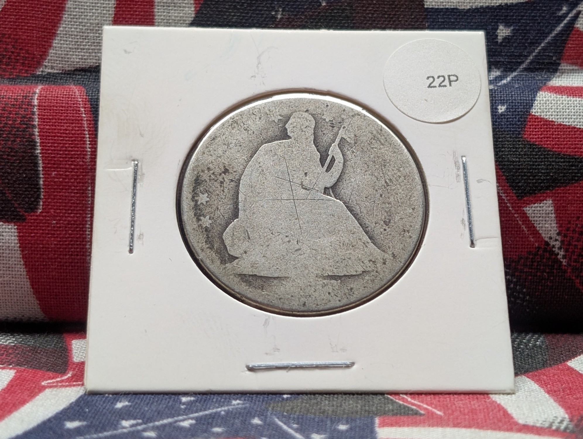 No Date Seated Liberty 90% Silver Half Dollar, Worn