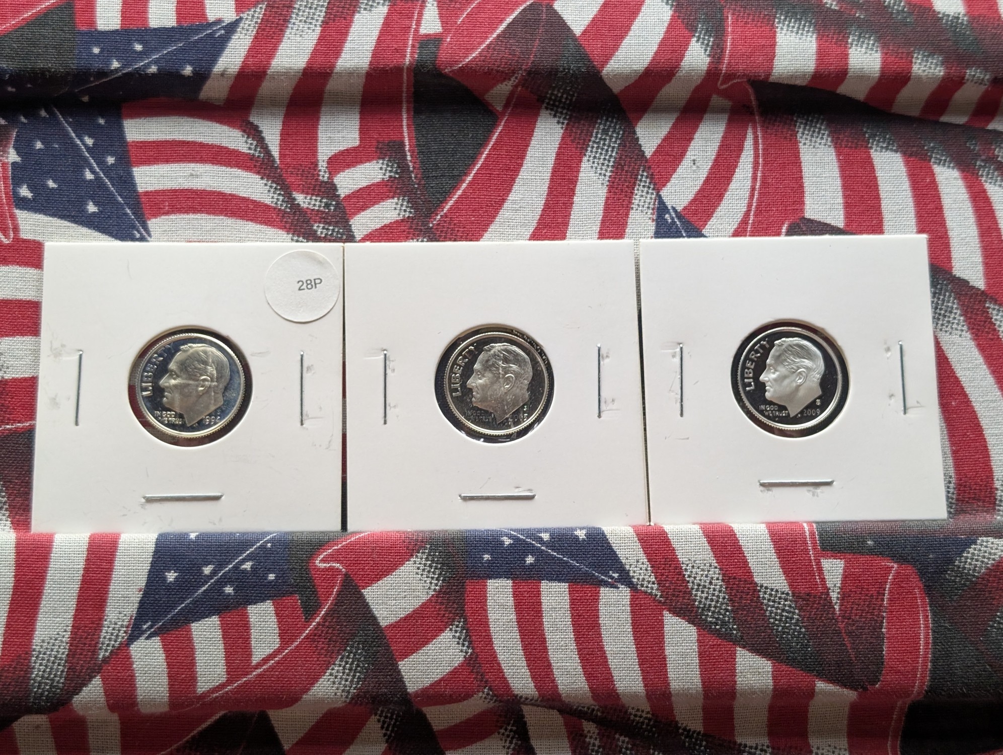 1994-S, 2003-S & 2009-S 90% Silver Proof Roosevelt Dimes