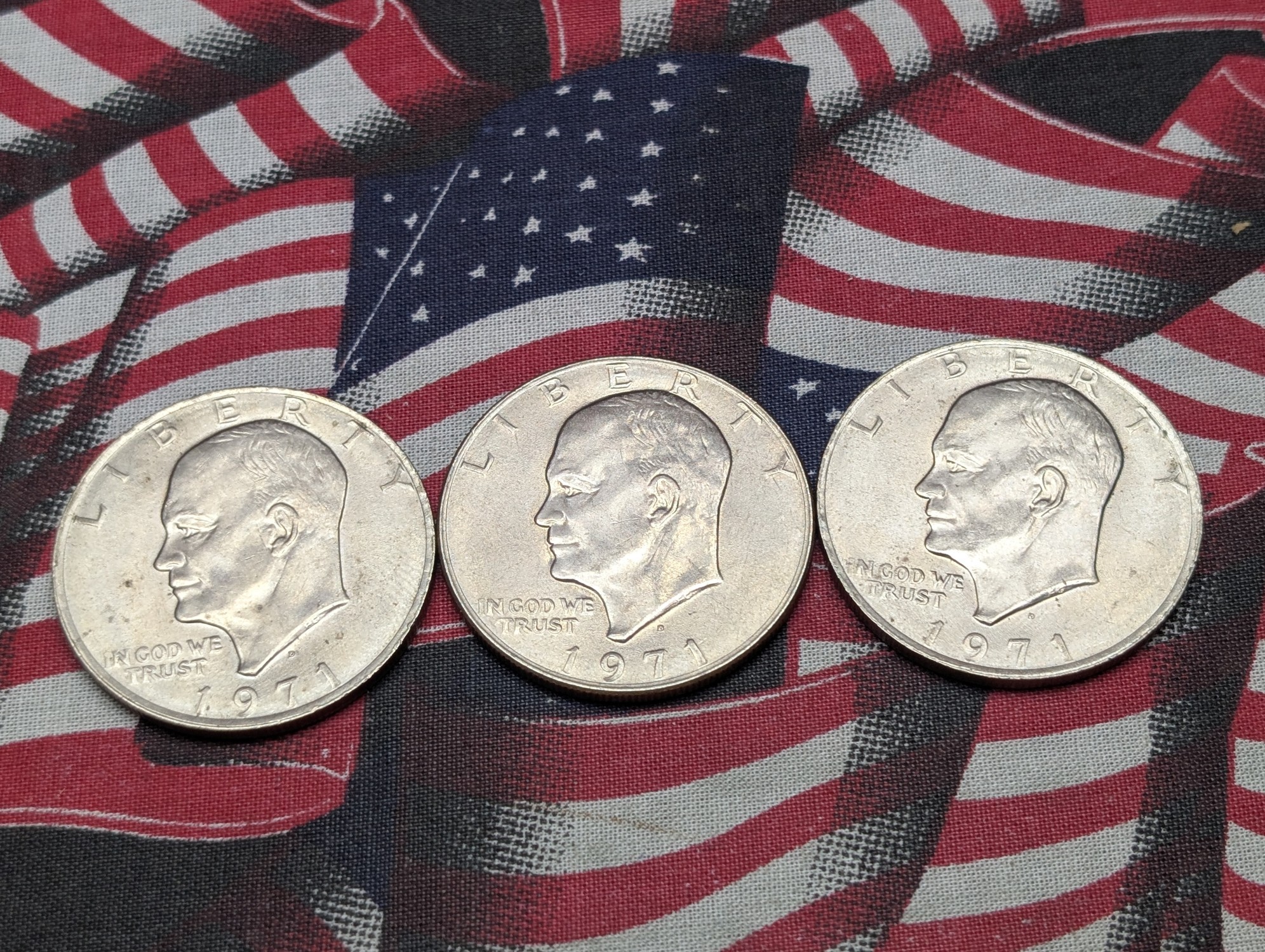 (2) 1971 & (3) 1971-D Eisenhower Dollars