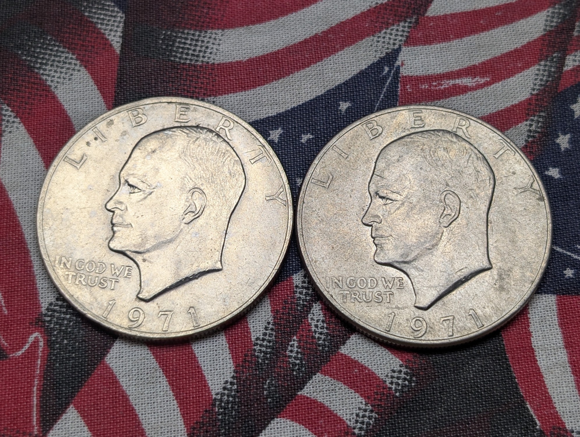 (2) 1971 & (3) 1971-D Eisenhower Dollars