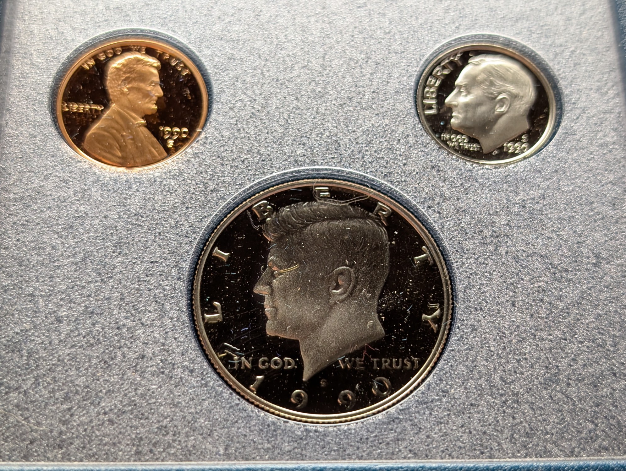1990-S US Mint Prestige Proof Set W/ 1990-P 90% Silver Eisenhower Centennial Commemorative Proof Dollar