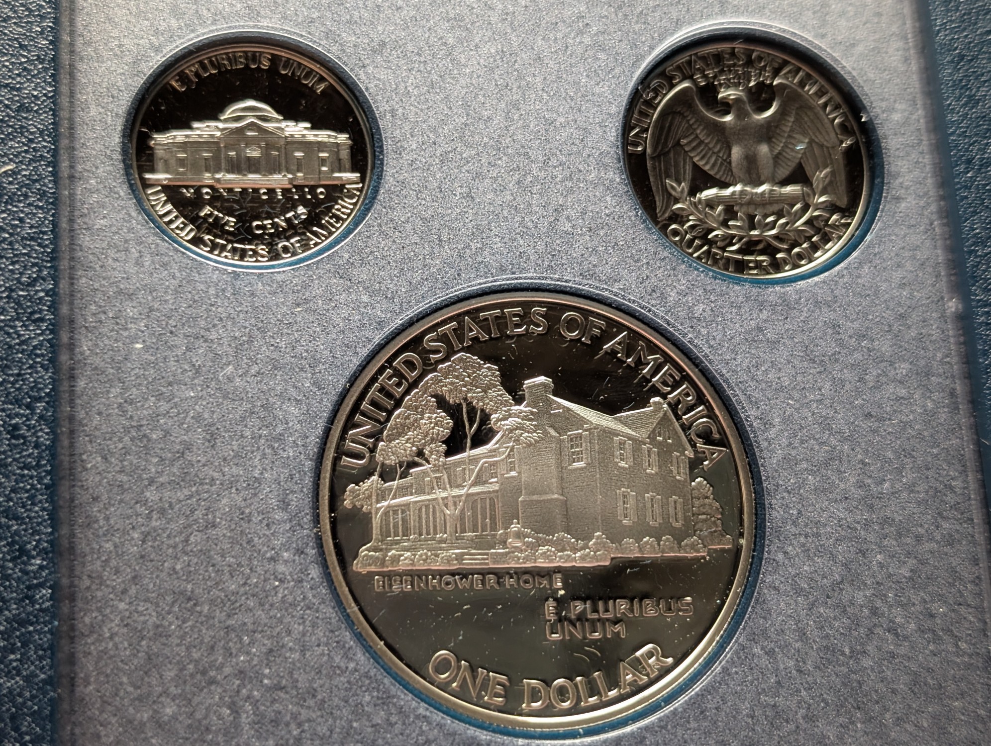 1990-S US Mint Prestige Proof Set W/ 1990-P 90% Silver Eisenhower Centennial Commemorative Proof Dollar