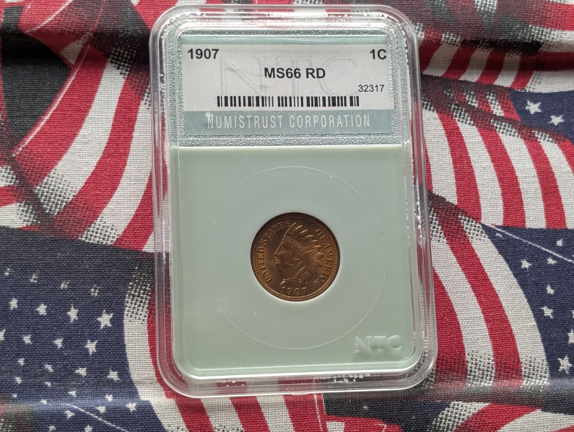 1907 Indian Head Cent NTC MS66 RD