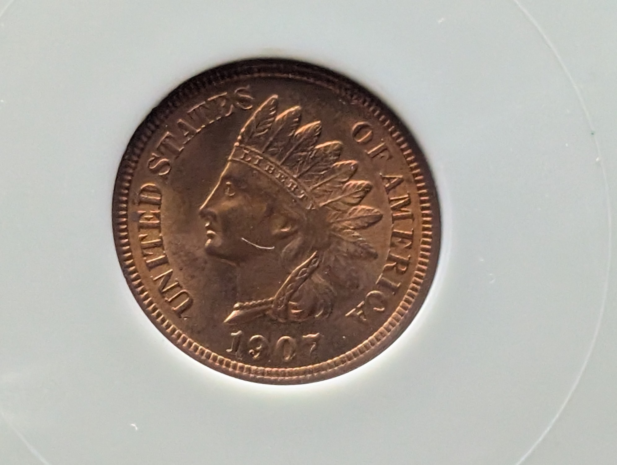 1907 Indian Head Cent NTC MS66 RD