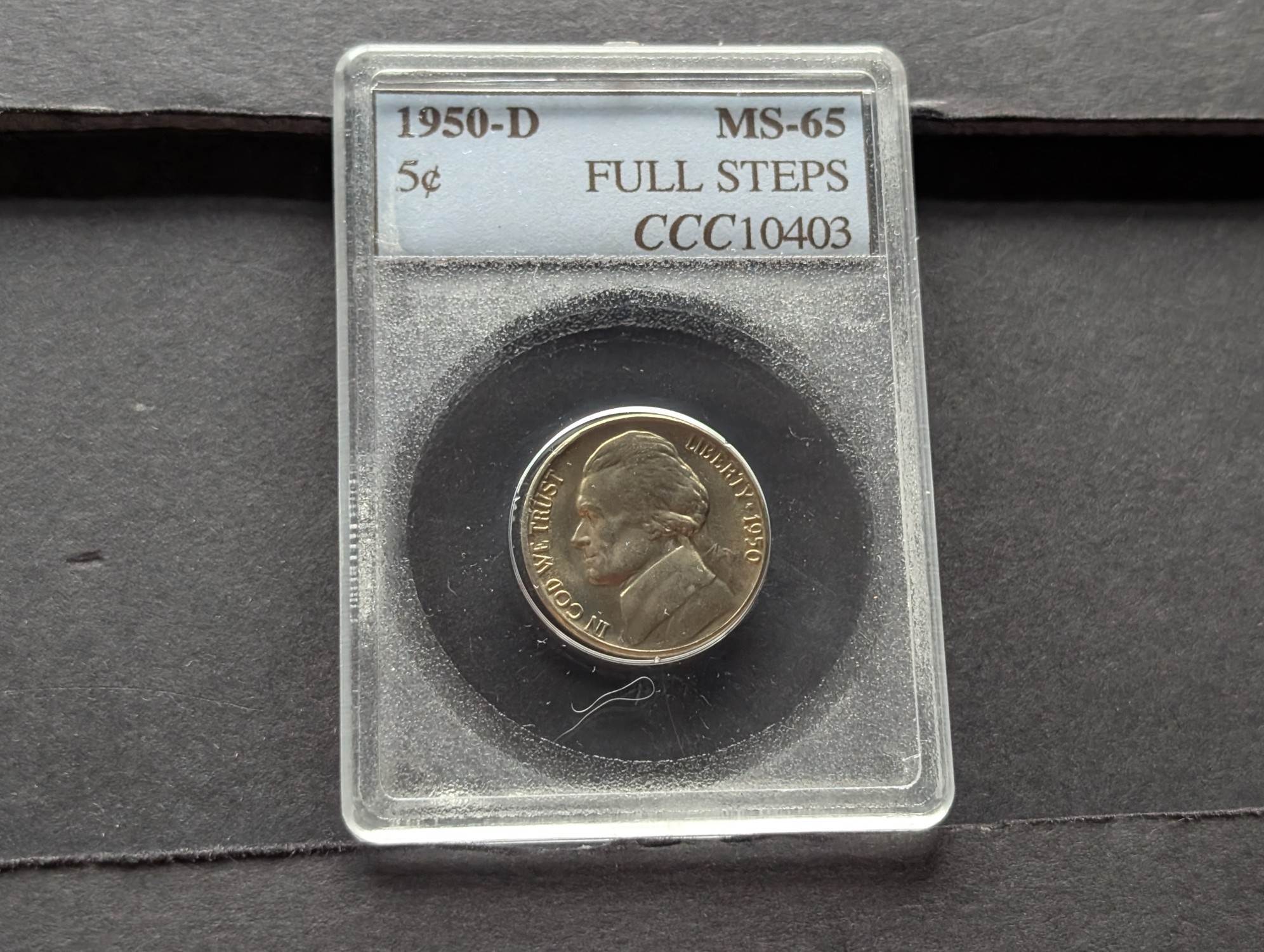 1950-D Jefferson Nickel CCC MS Full Steps