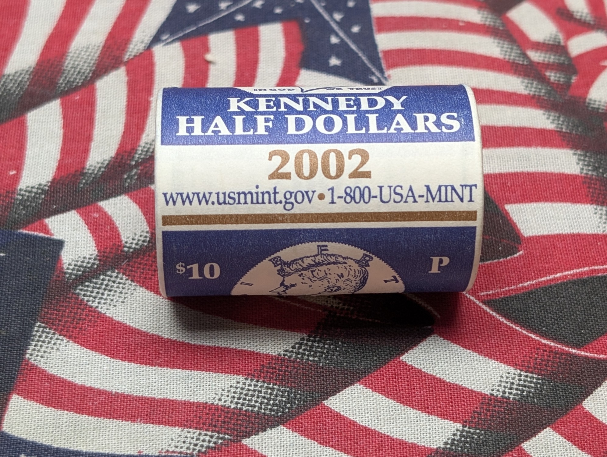 $10 Bank Roll of 2002-P Kennedy Half Dollars