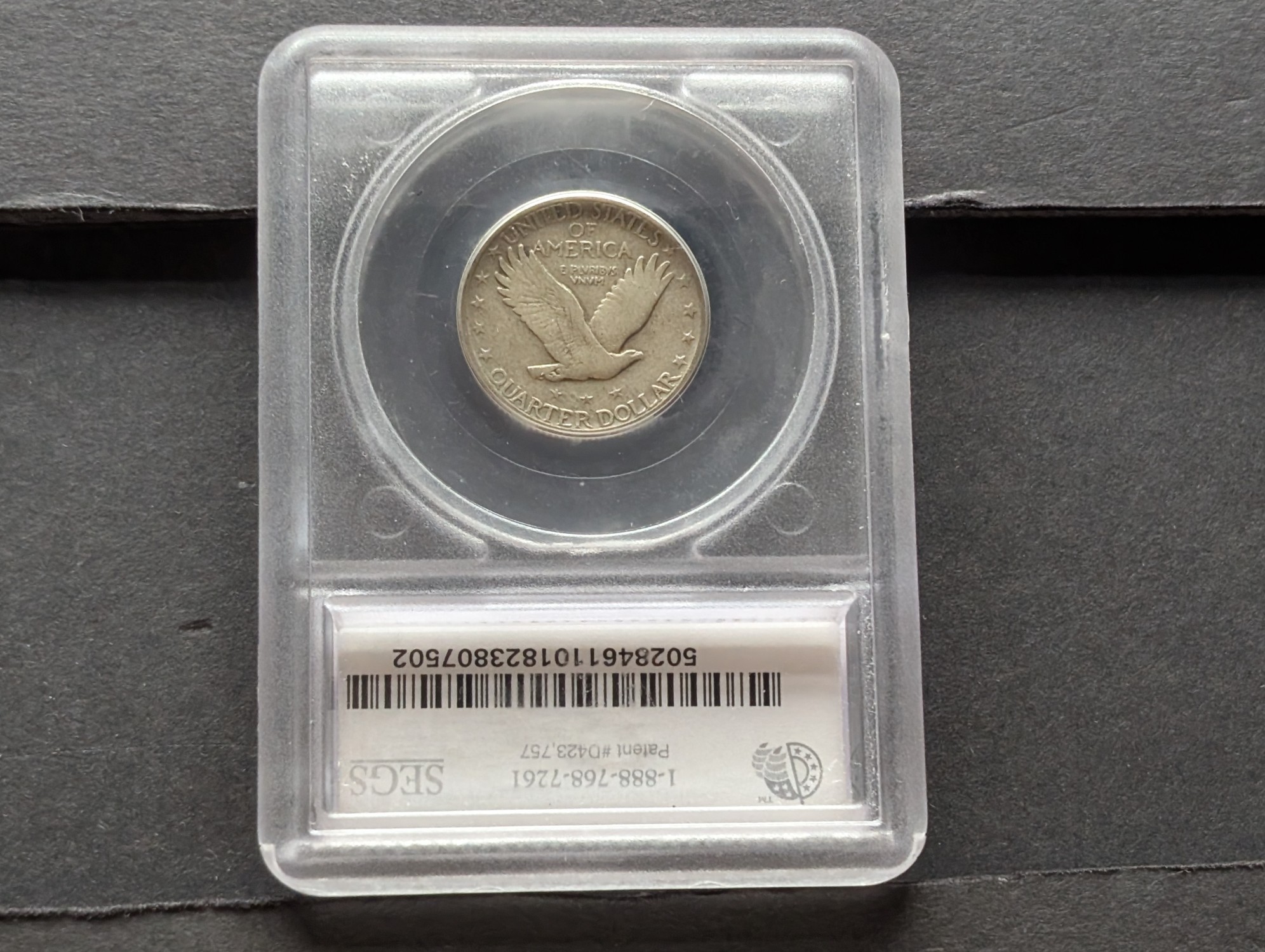1927-S Standing Liberty 90% Silver Quarter SEGS VF-20