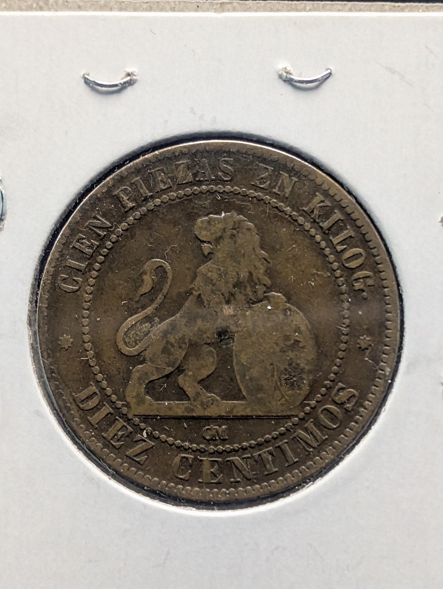 1870 Spain Ten Centimos
