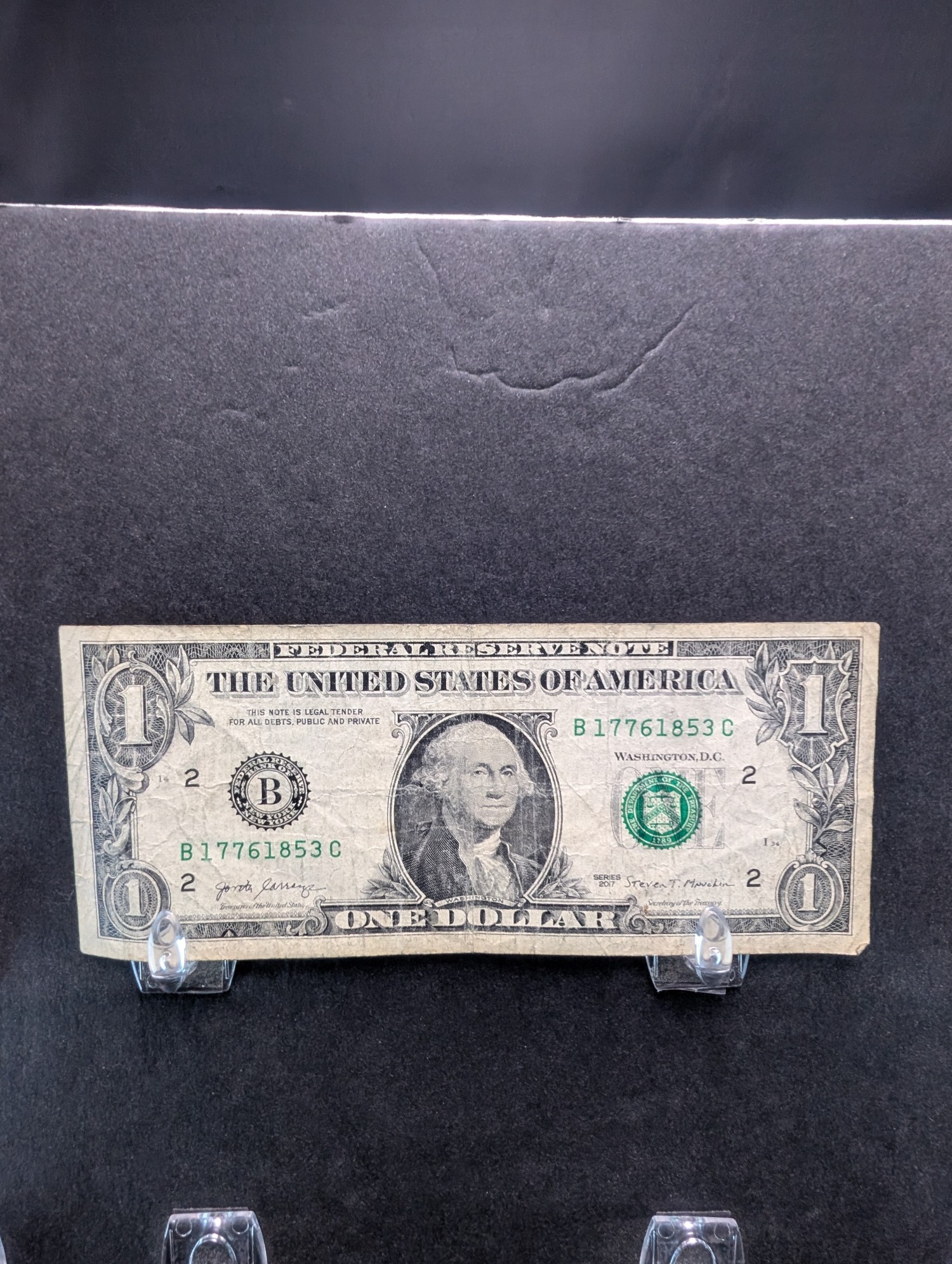 2017 Series United States $1 Birthday "1776" Banknote