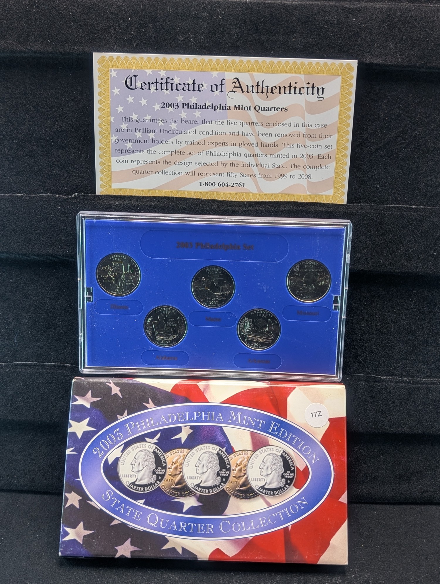 2003-P Only U.S. Mint Edition State Quarter Collection in Original Packaging w/ COA