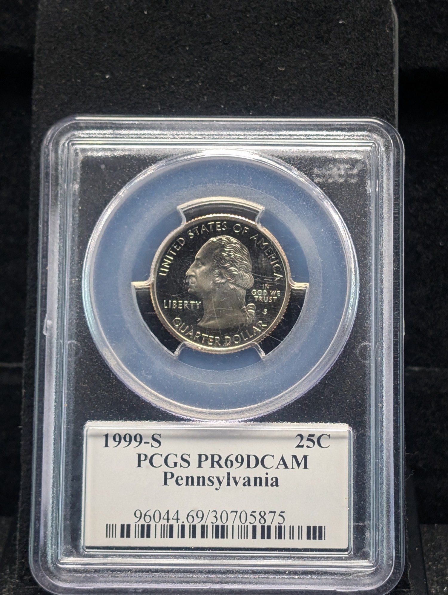 1999-S U.S. Pennsylvania State Washington Quarter PCGS PR69DCAM