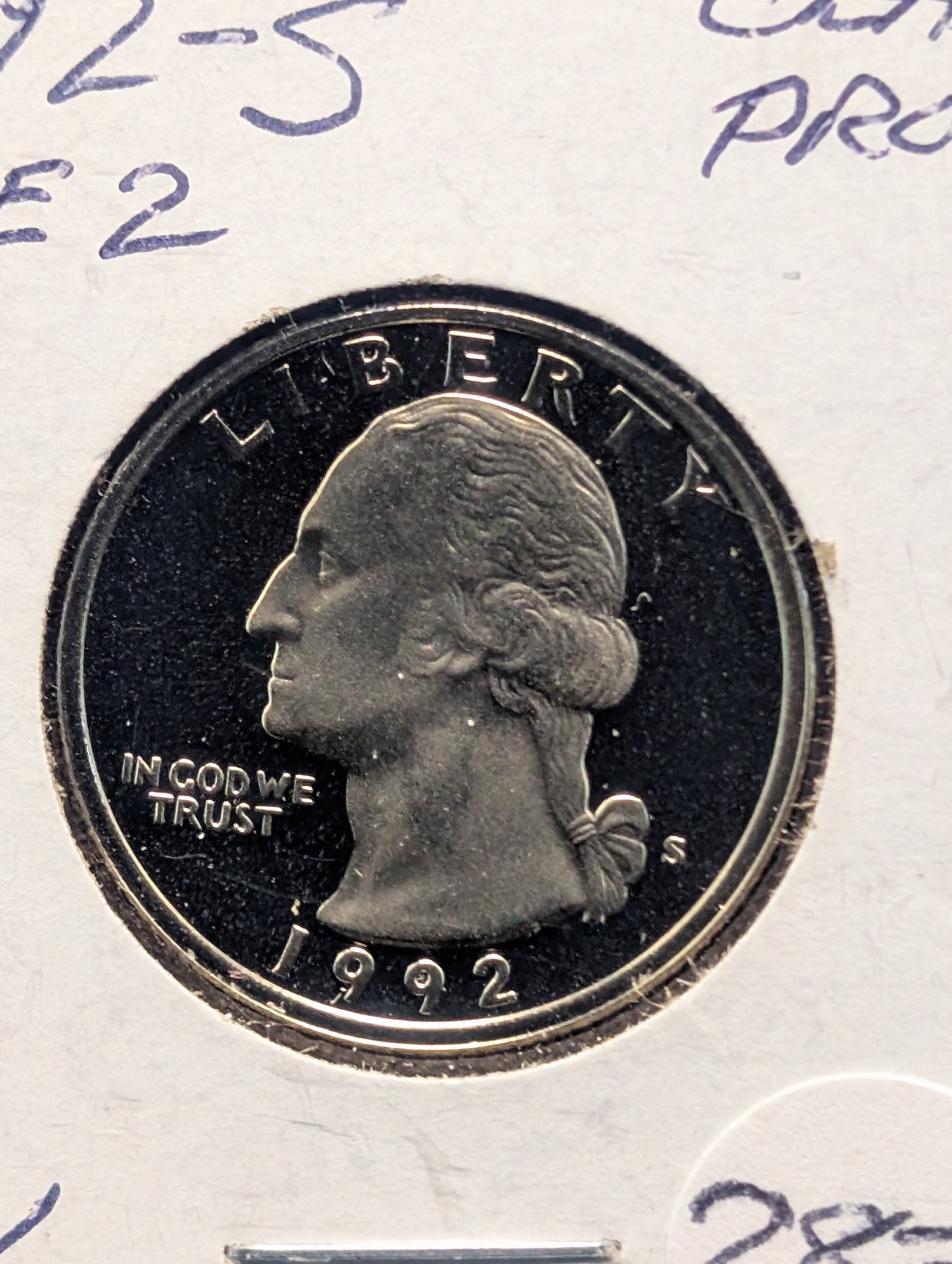 1992-S Type 2 "Clad Proof" Washington Quarter