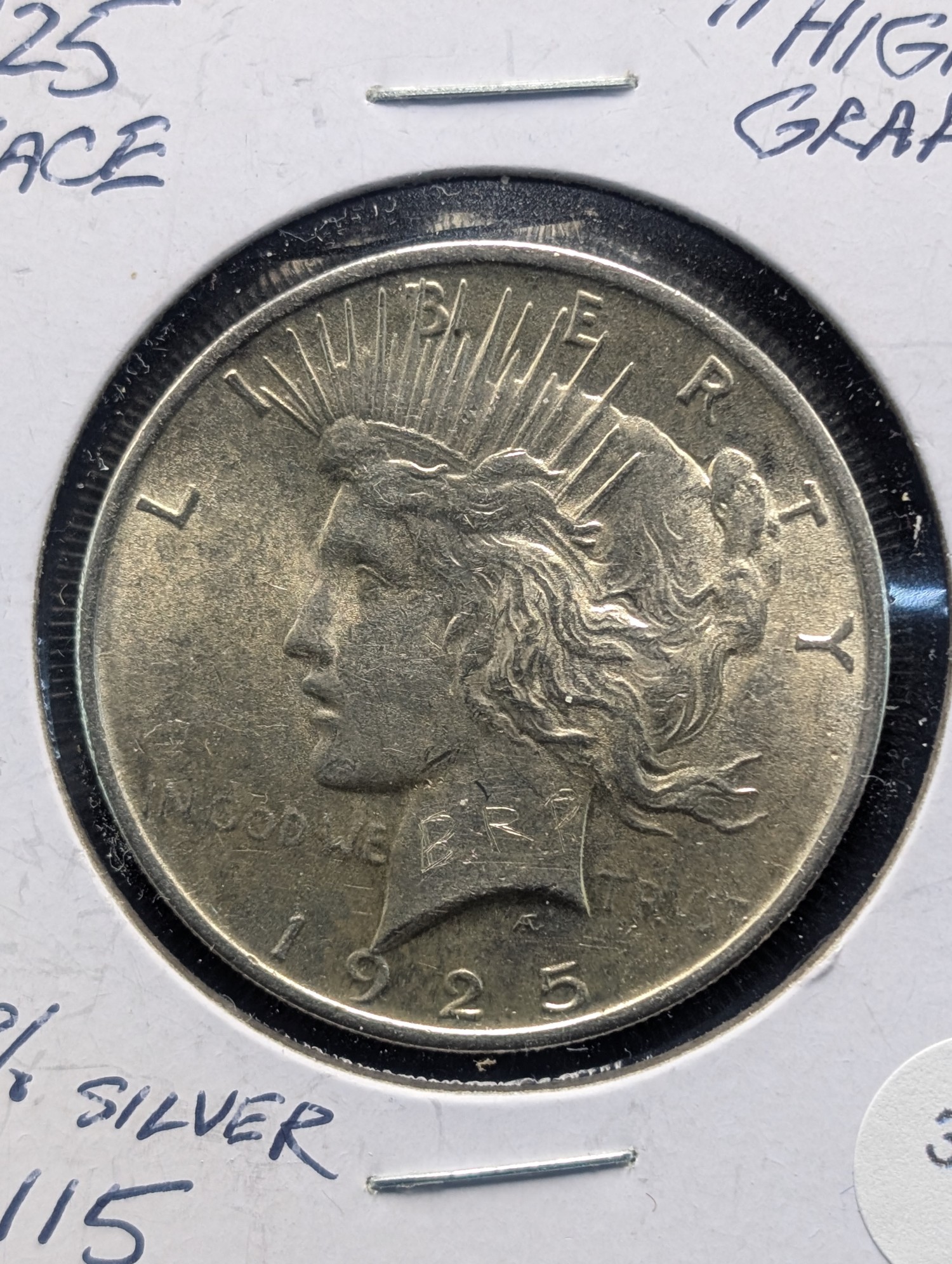 1925 Peace Dollar, 90% Silver - High Grade
