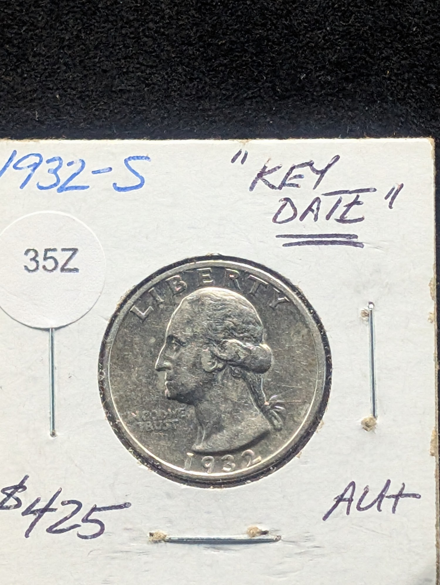 1932-S Washington 90% Silver Quarter - Key Date - High Grade
