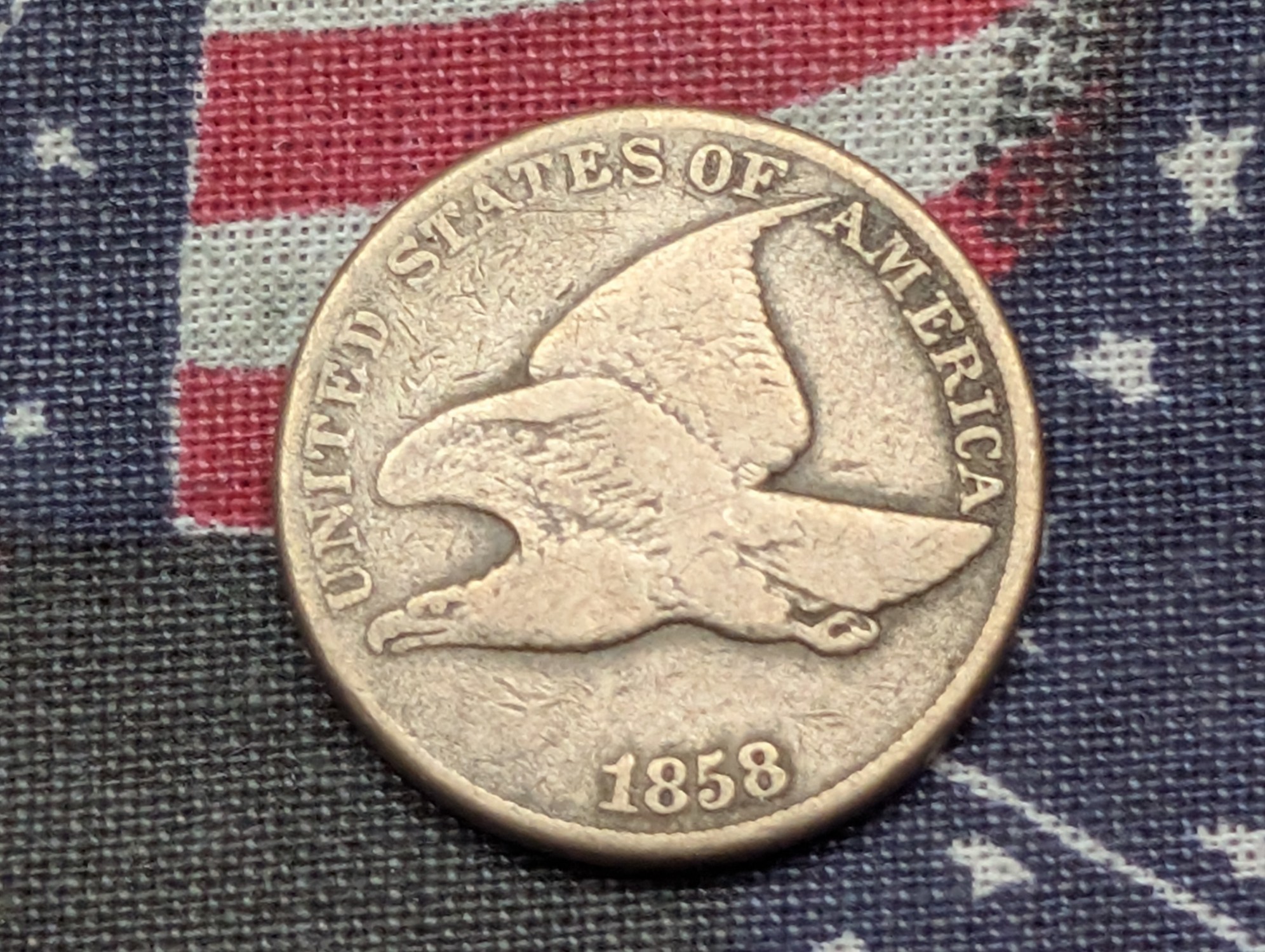 1858 Flying Eagle Cent - VG+