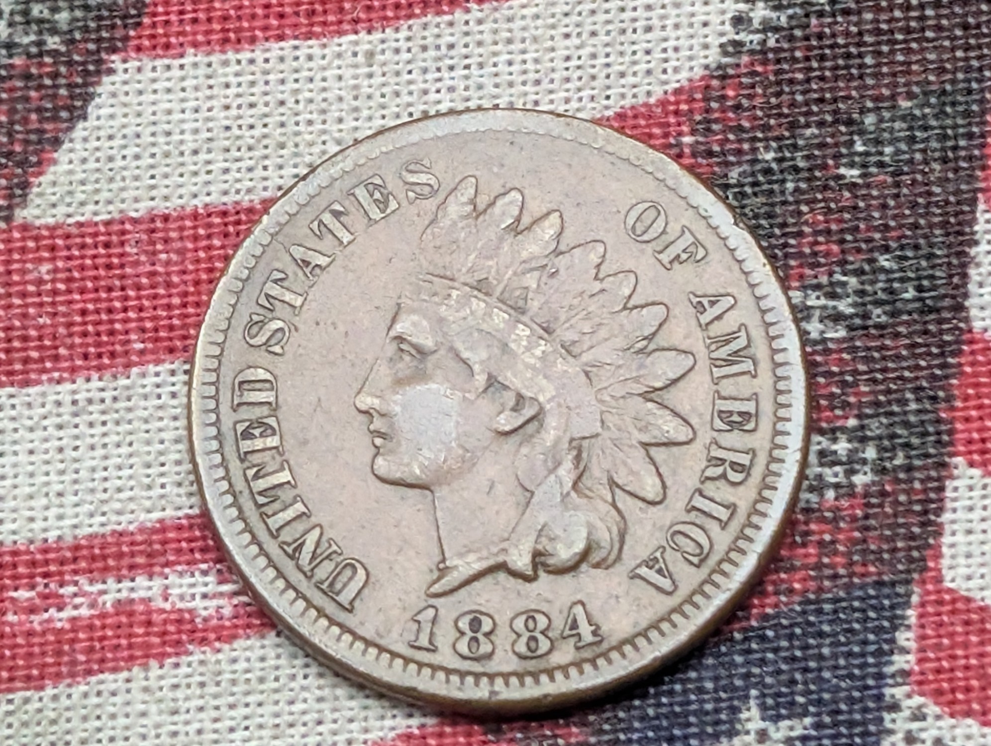 FINE - 1884 Indian Head Cent