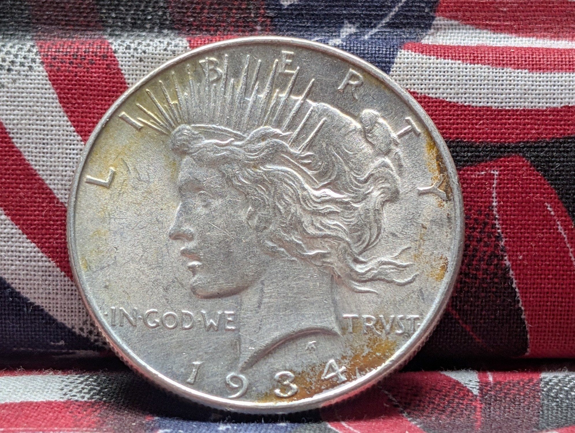 1934 Peace 90% Silver Dollar