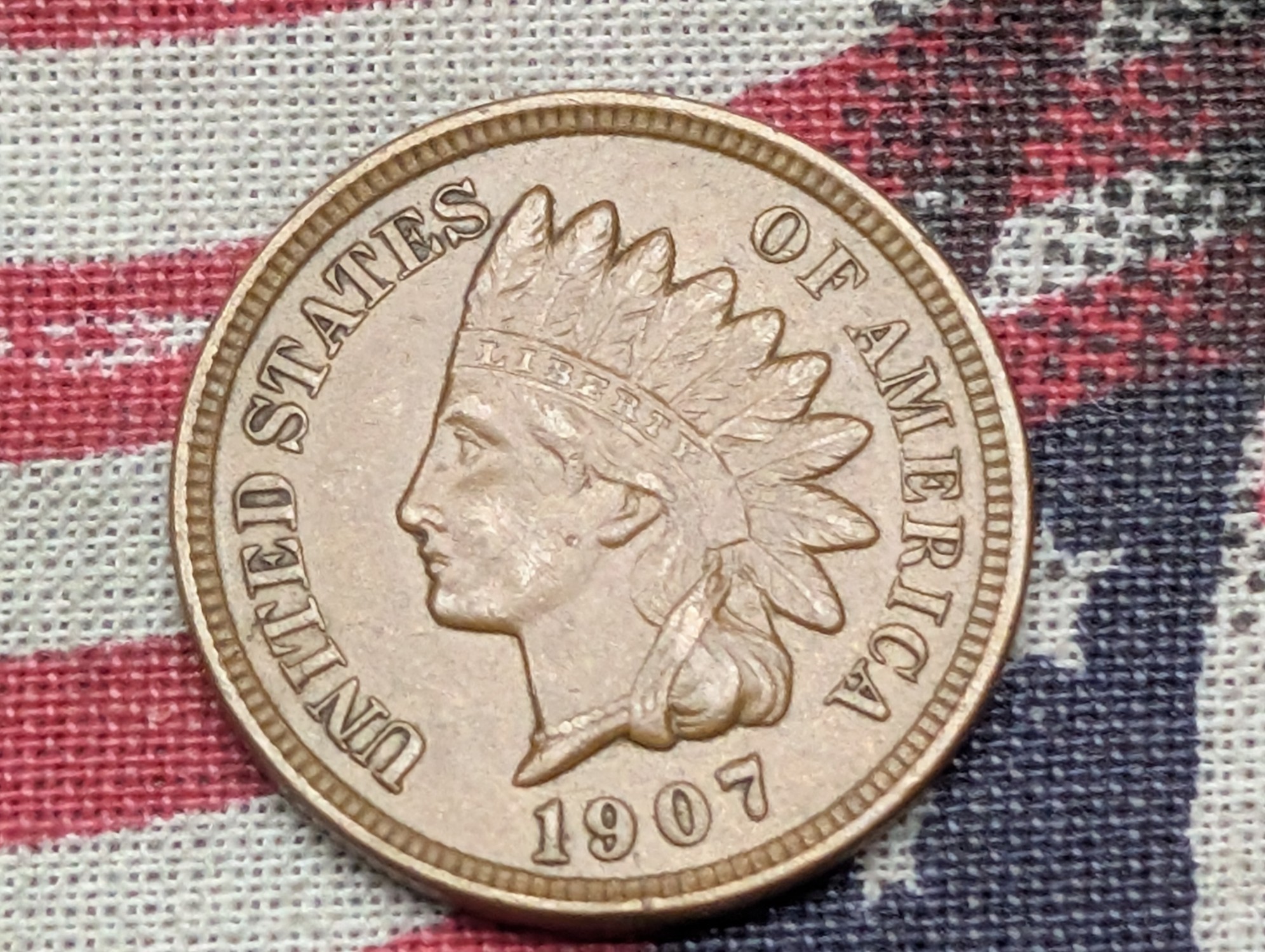 AU+ - 1907 Indian Head Cent