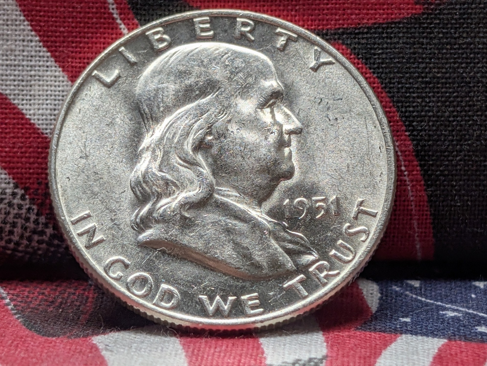1951-D Franklin 90% Silver Half Dollar