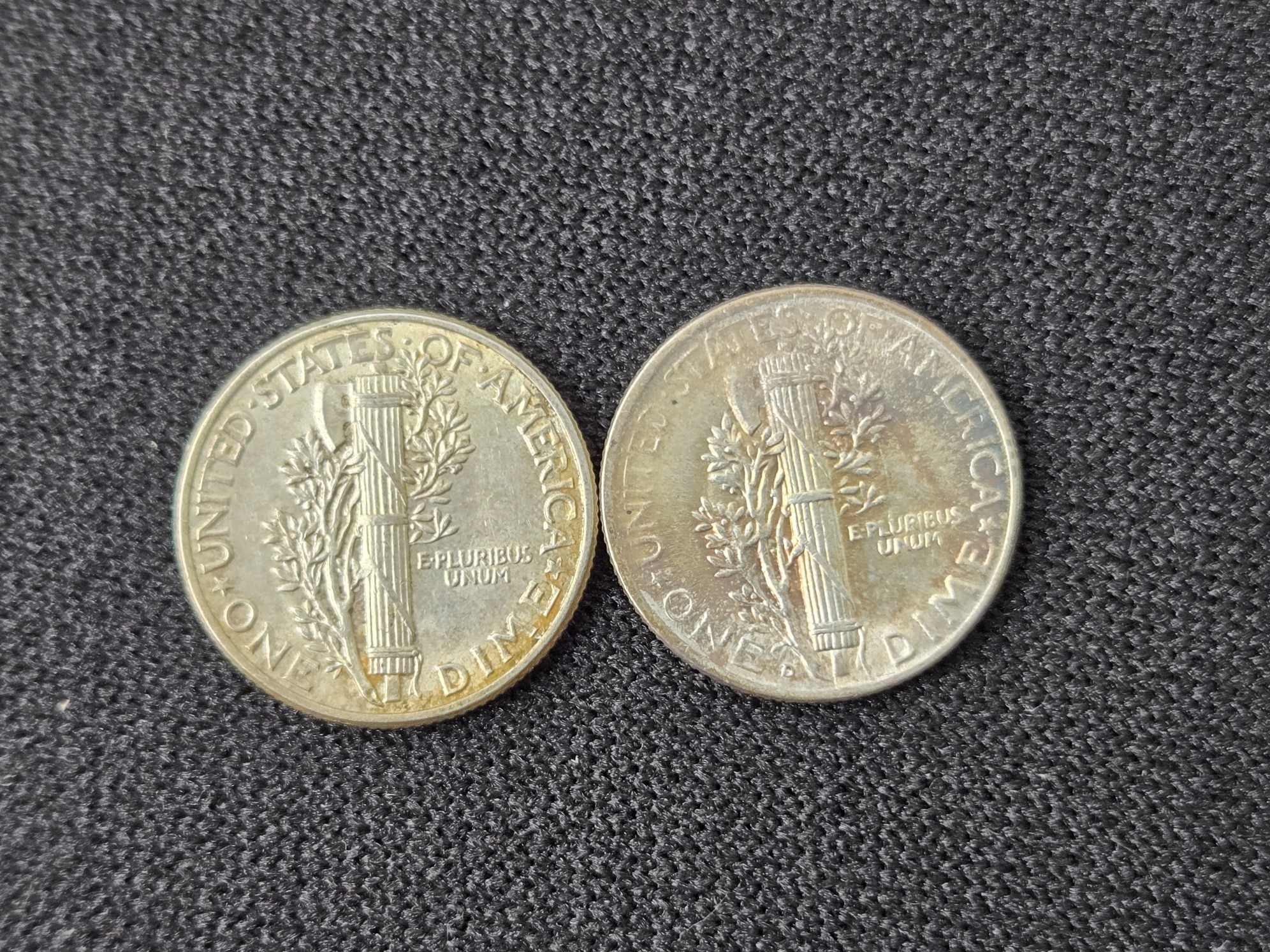 1944 & 1945-D Mercury 90% Silver Dimes