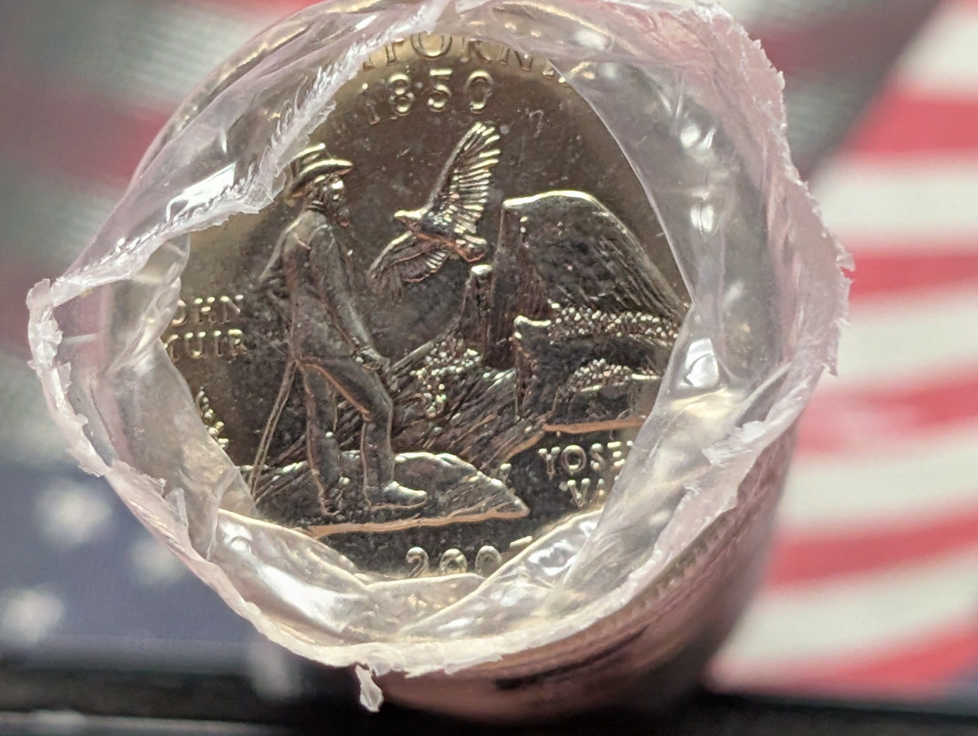Shrink Wrapped Roll of 2005-P California State Quarters