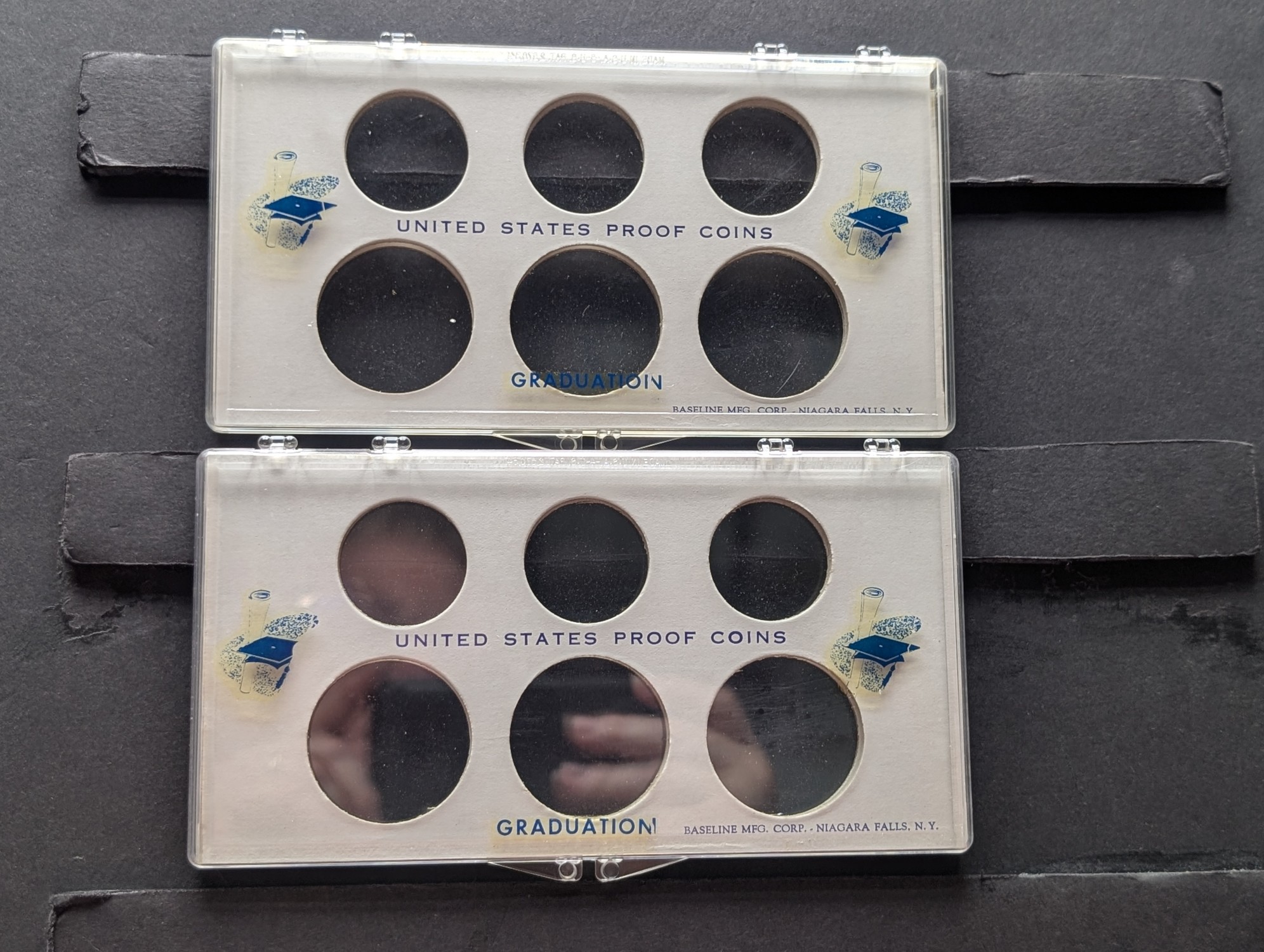 (2) *EMPTY* U.S. Proof Coin Set Holders, No Coins!
