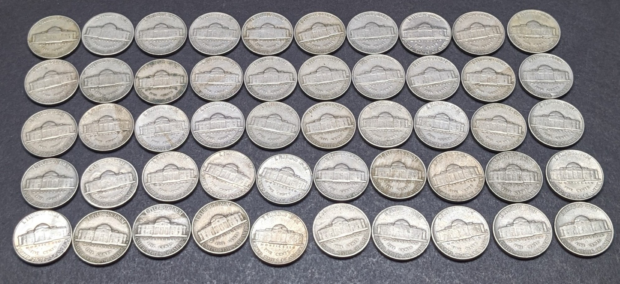 (50) Assorted Mixed Date Jefferson Nickels, No Key Dates