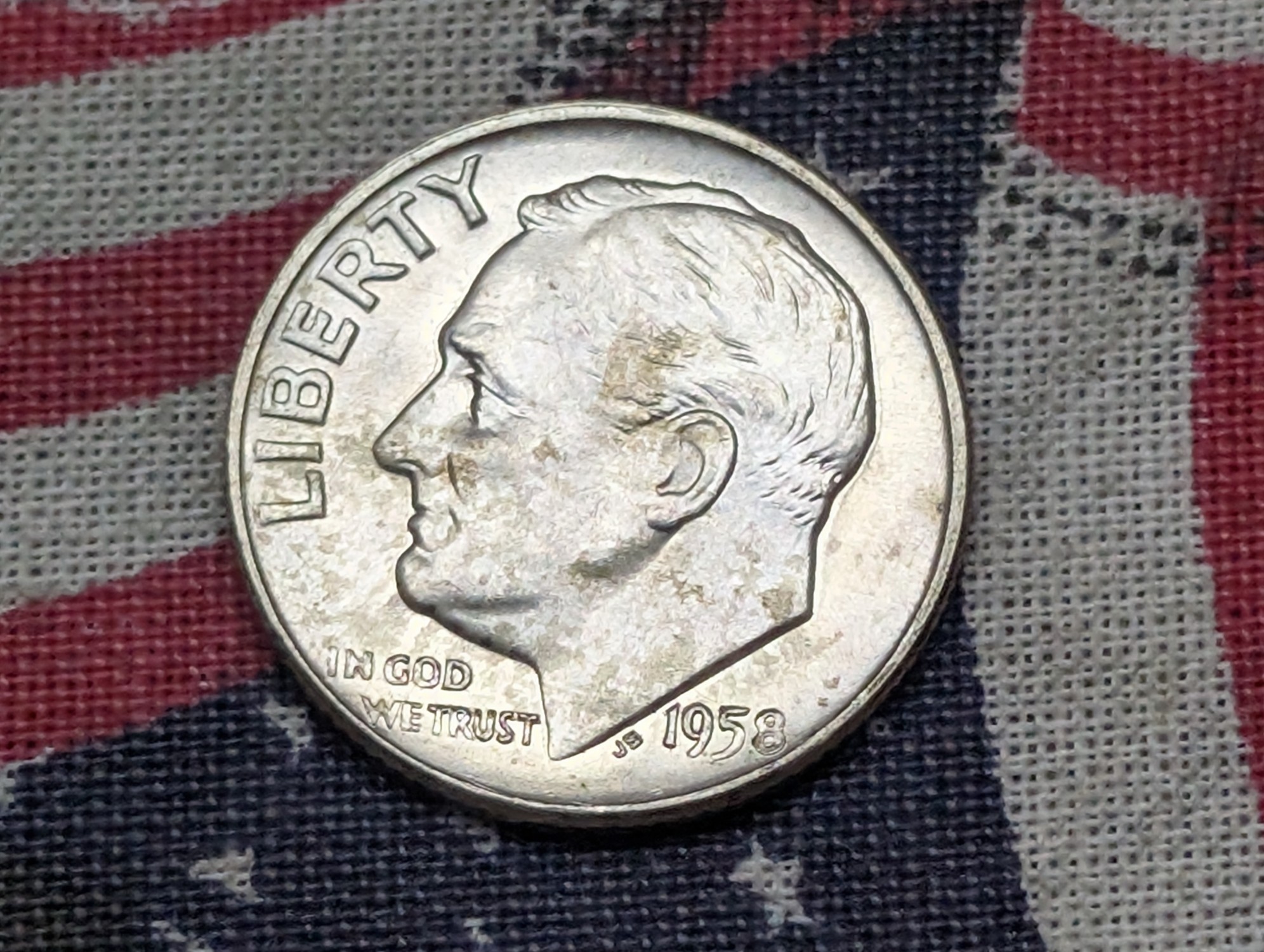 1958-D Roosevelt 90% Silver Dime - MS