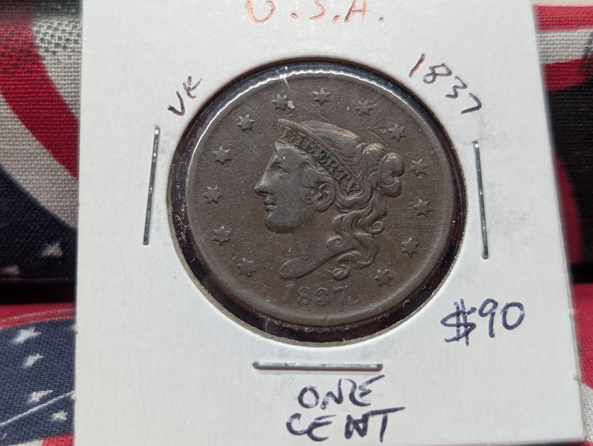 1837 Matron Liberty Head Large Cent - 189 Years Old!