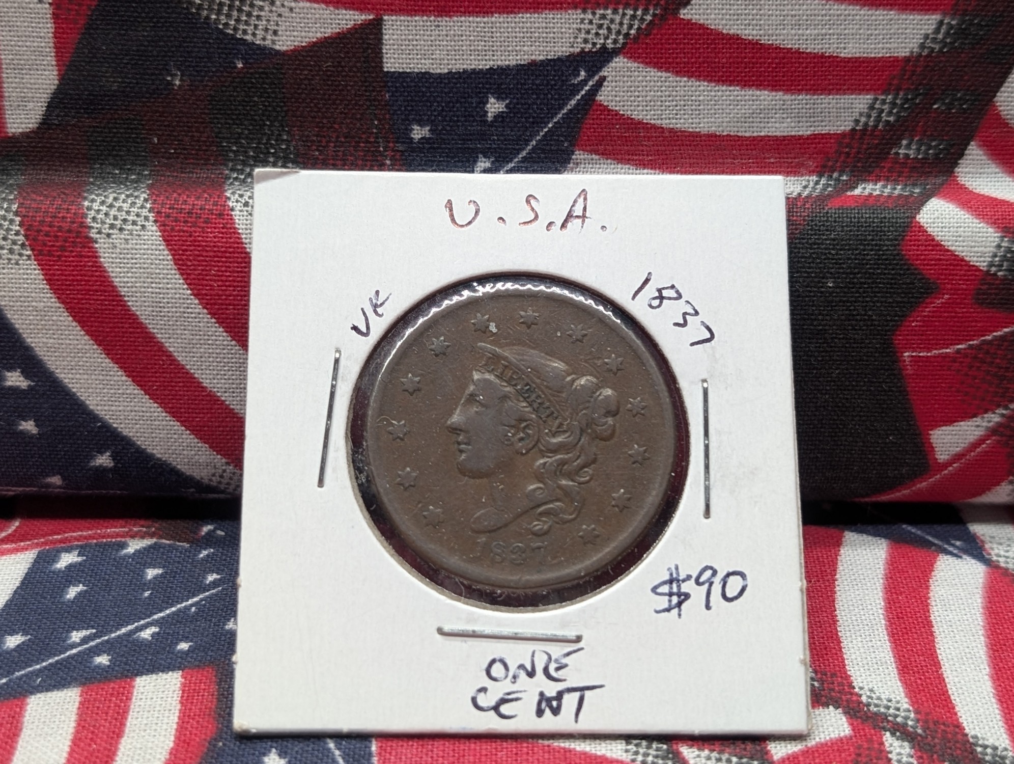 1837 Matron Liberty Head Large Cent - 189 Years Old!