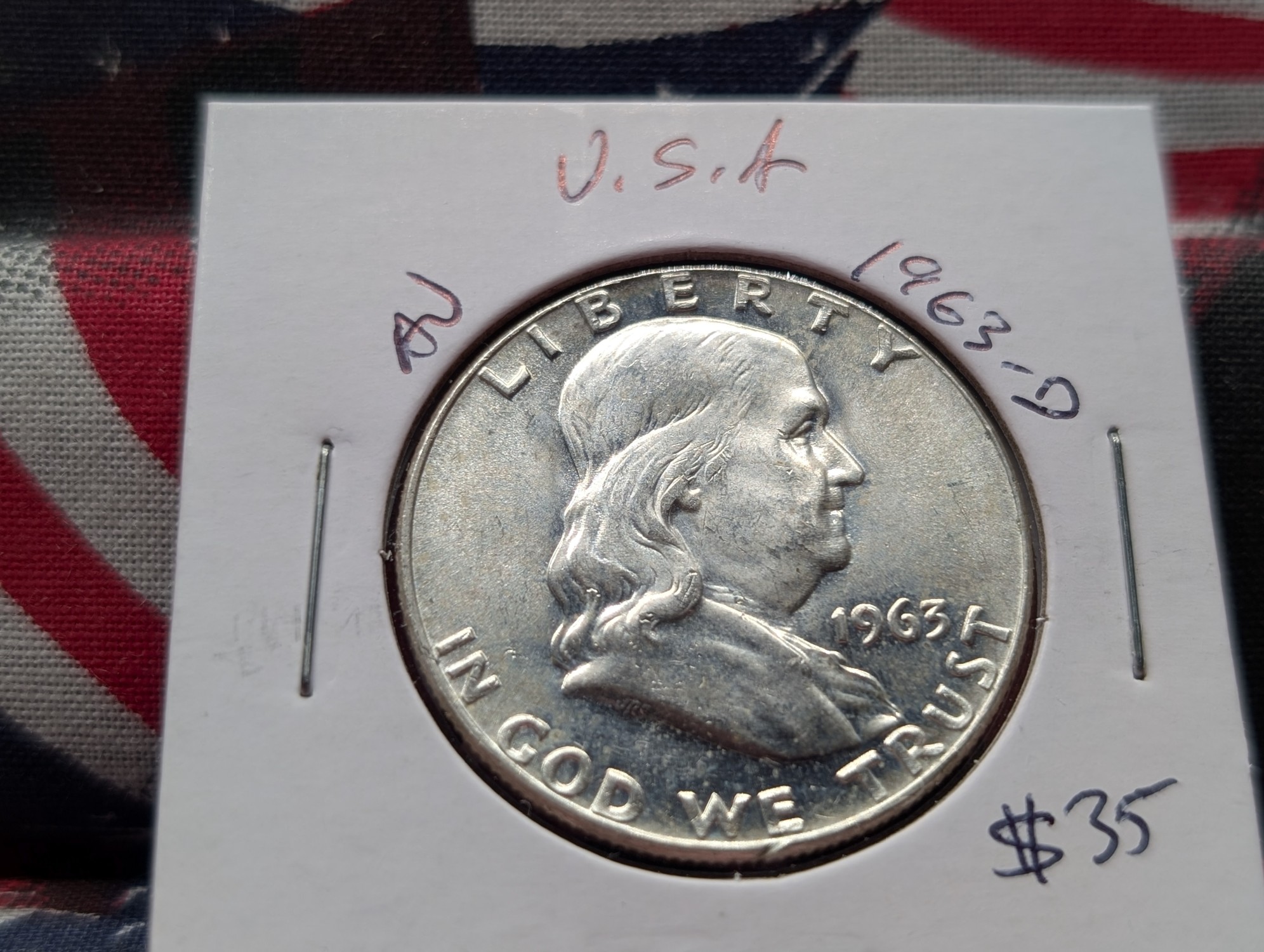 1963-D Franklin 90% Silver Half Dollar