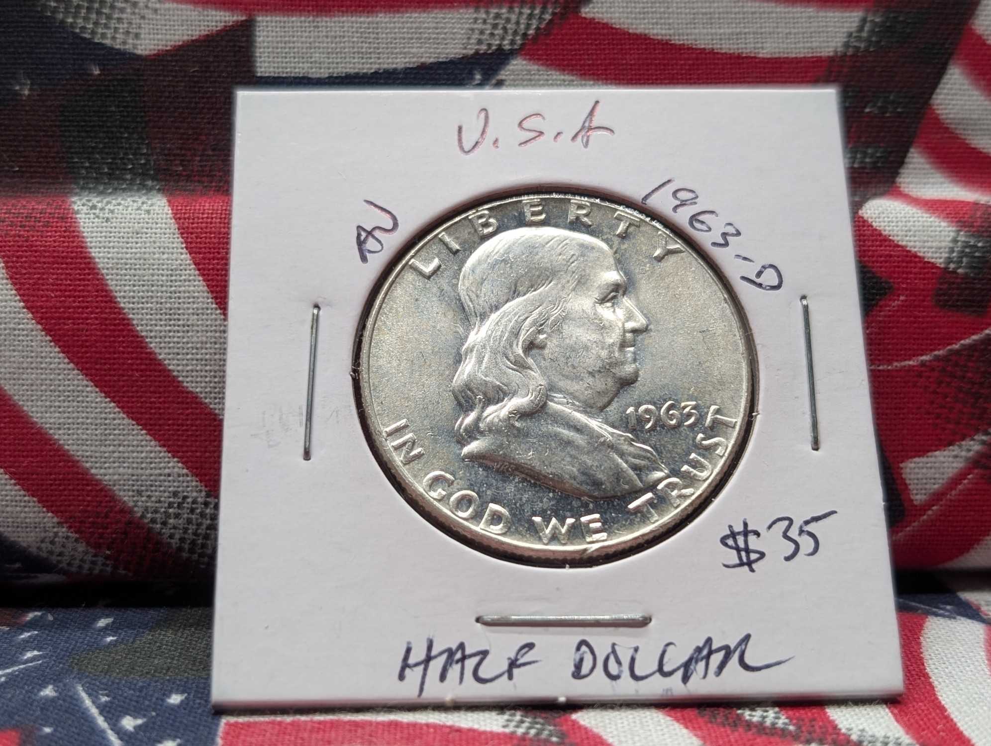 1963-D Franklin 90% Silver Half Dollar