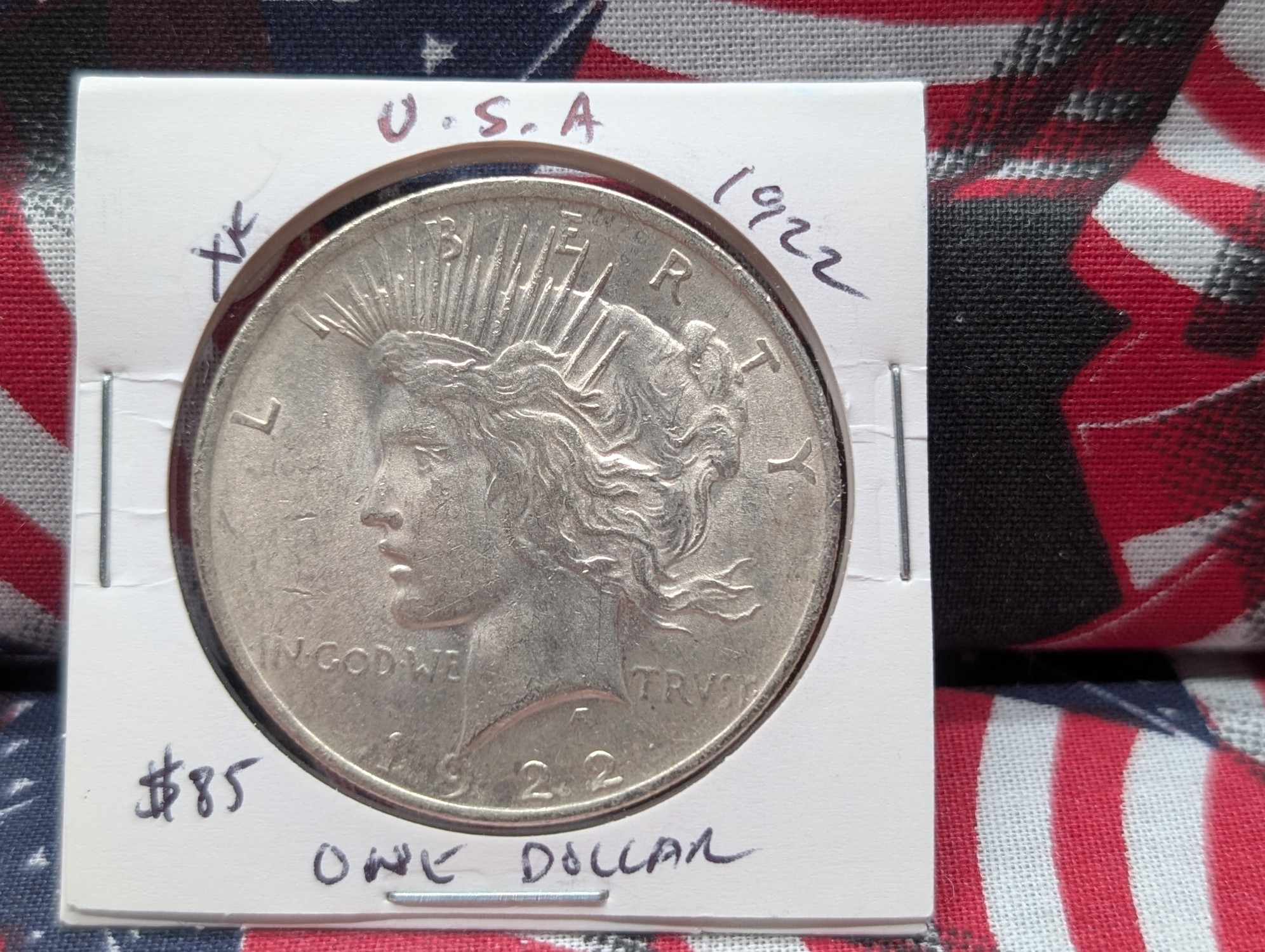 1922 Peace 90% Silver Dollar